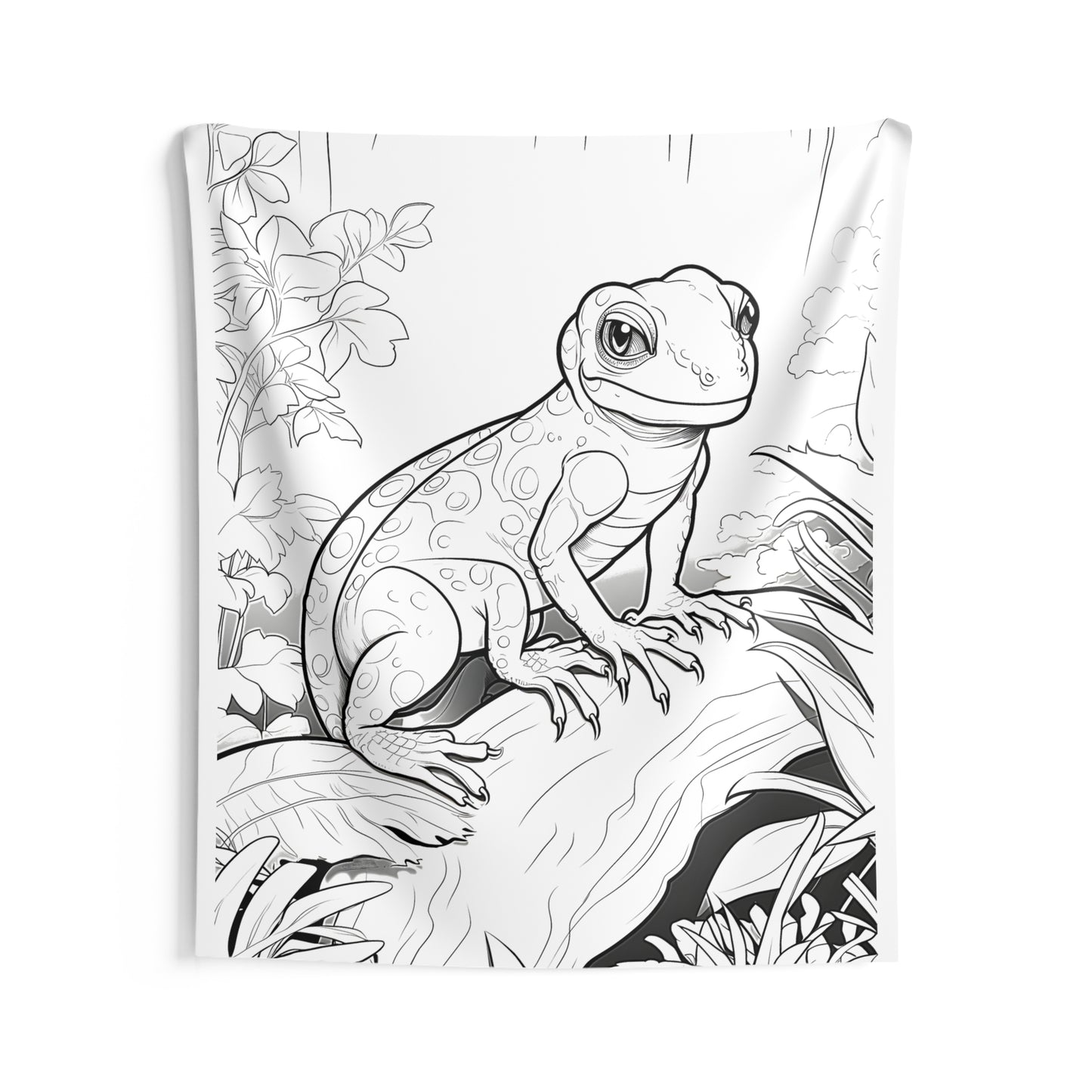 Indoor Wall Tapestries Coloring Kit with 10 Fabric Markers - Lizard