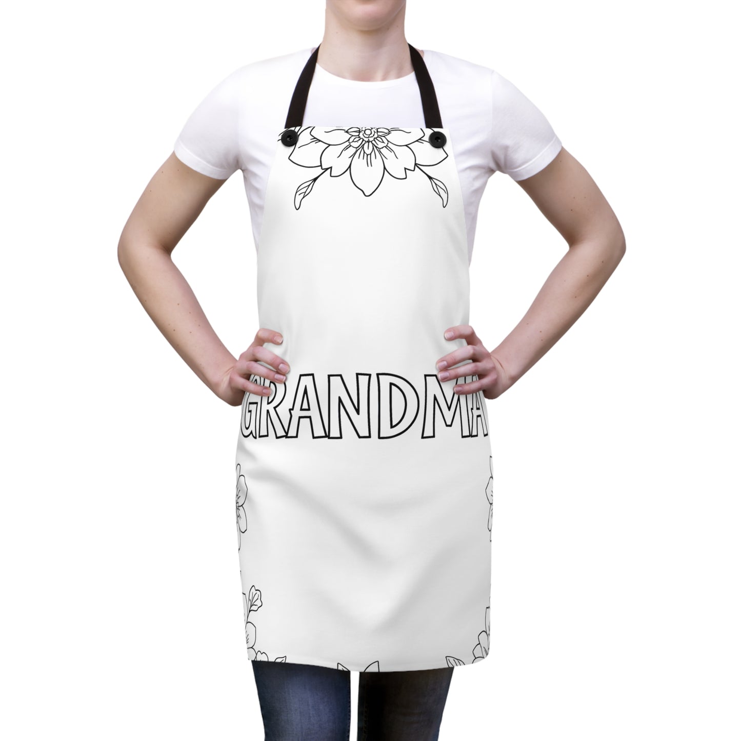 Apron Coloring Kit with 10 Fabric Markers - Floral Frame