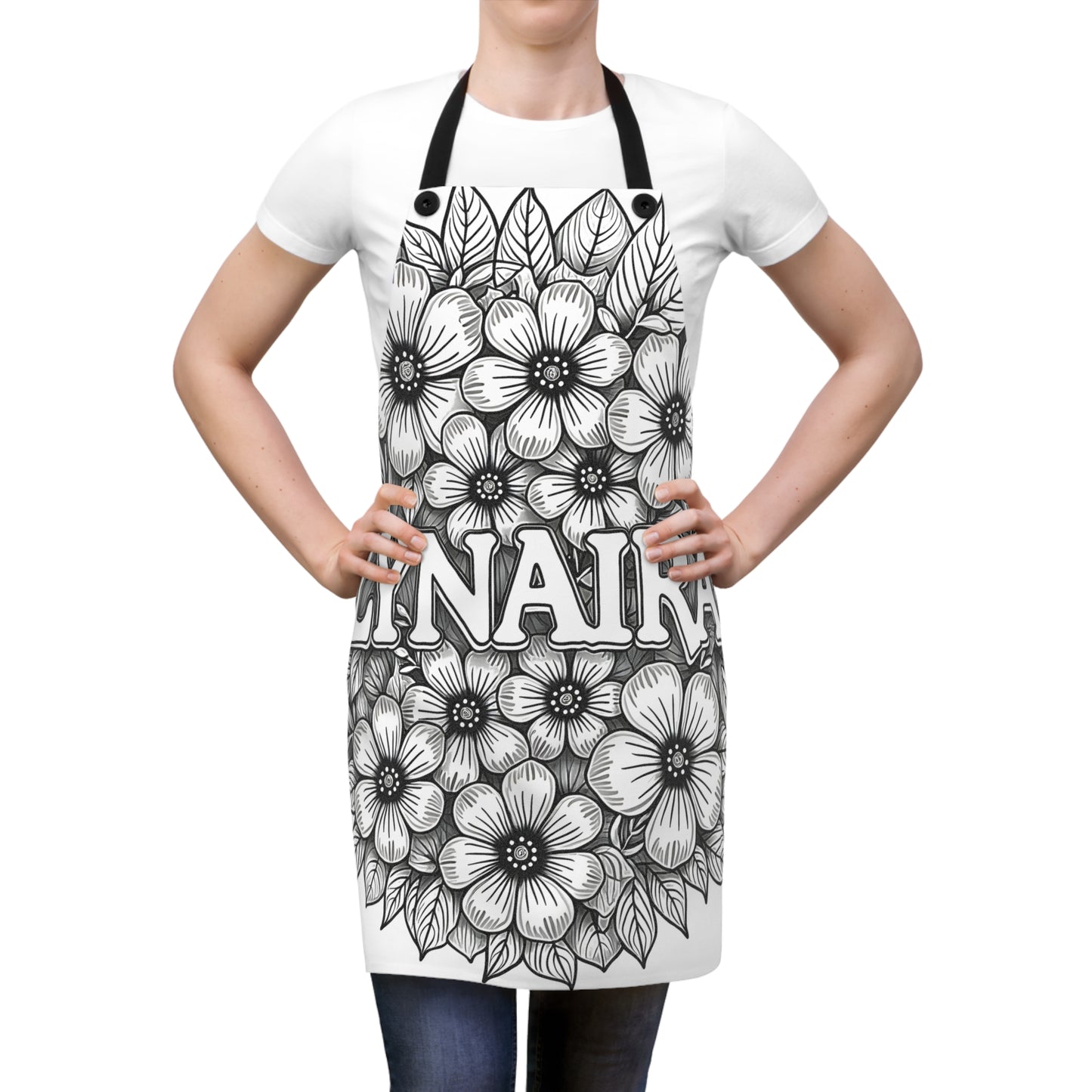 Apron Coloring Kit with 10 Fabric Markers - Floral Arrangement