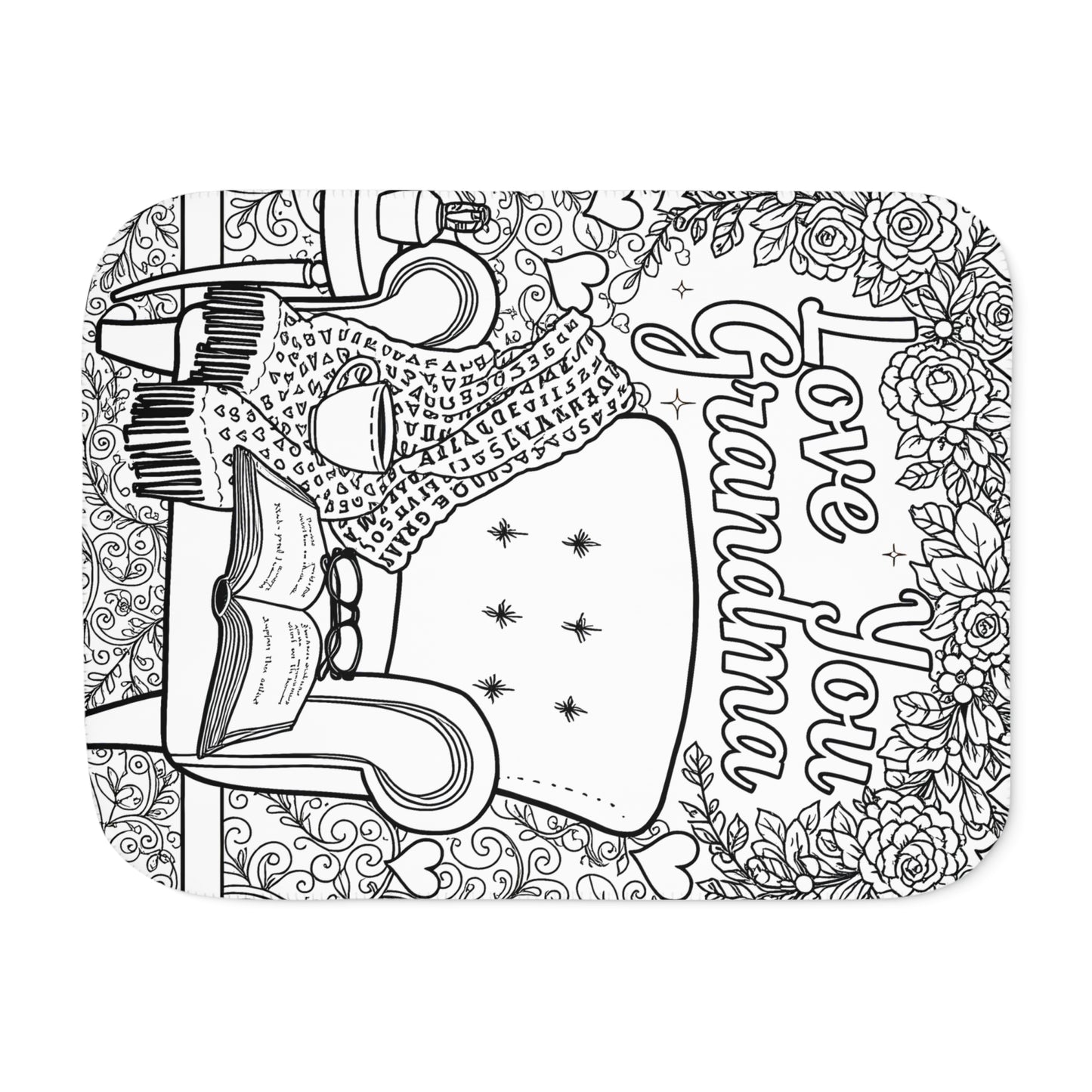 Blanket Coloring Kit with 10 Fabric Markers - Grandma