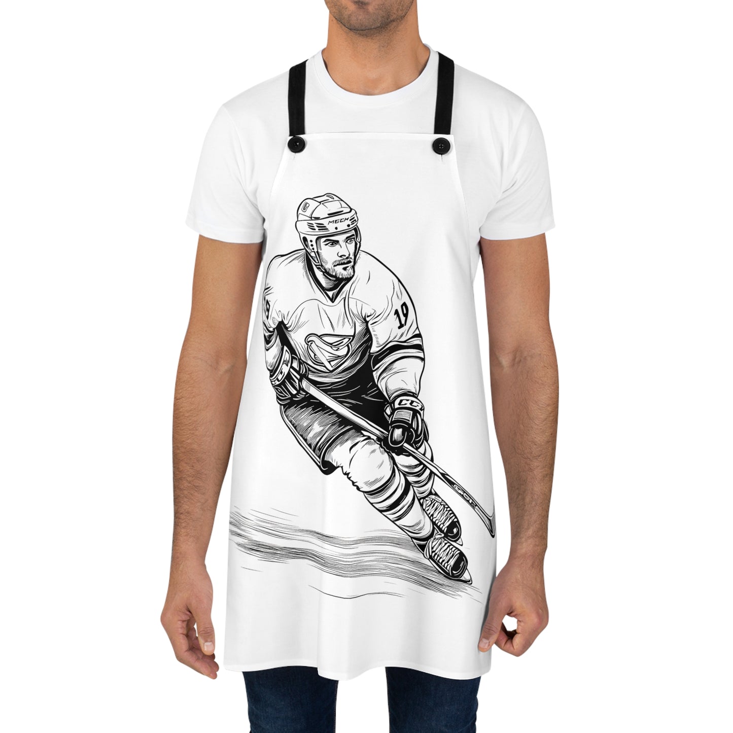 Apron Coloring Kit with 10 Fabric Markers - Ice Hockey Athlete