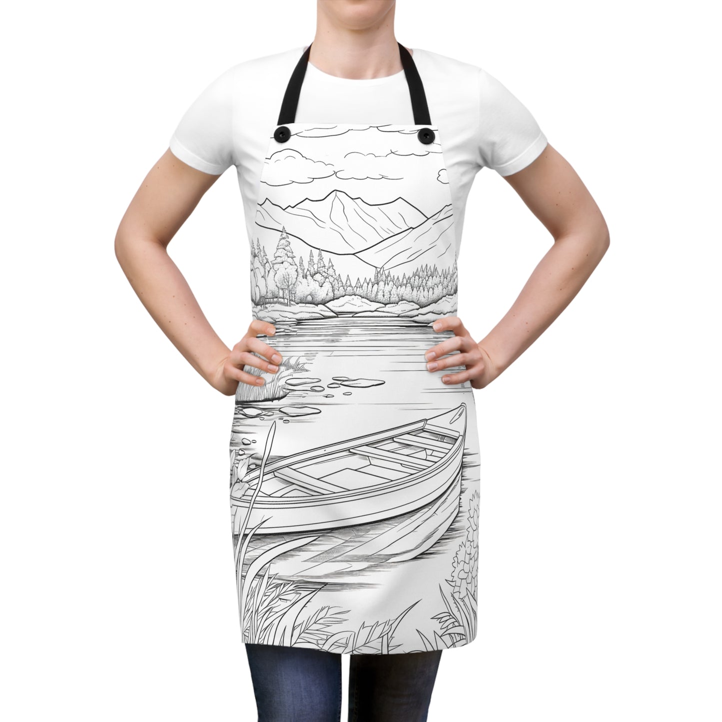 Apron Coloring Kit with 10 Fabric Markers - Mountain Lake