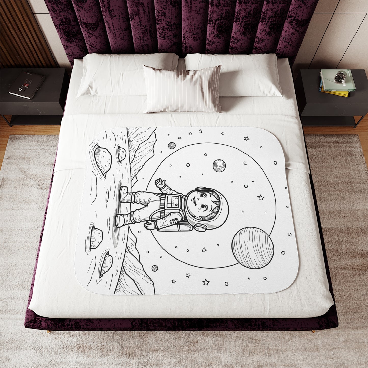 Blanket Coloring Kit with 10 Fabric Markers - Astronaut