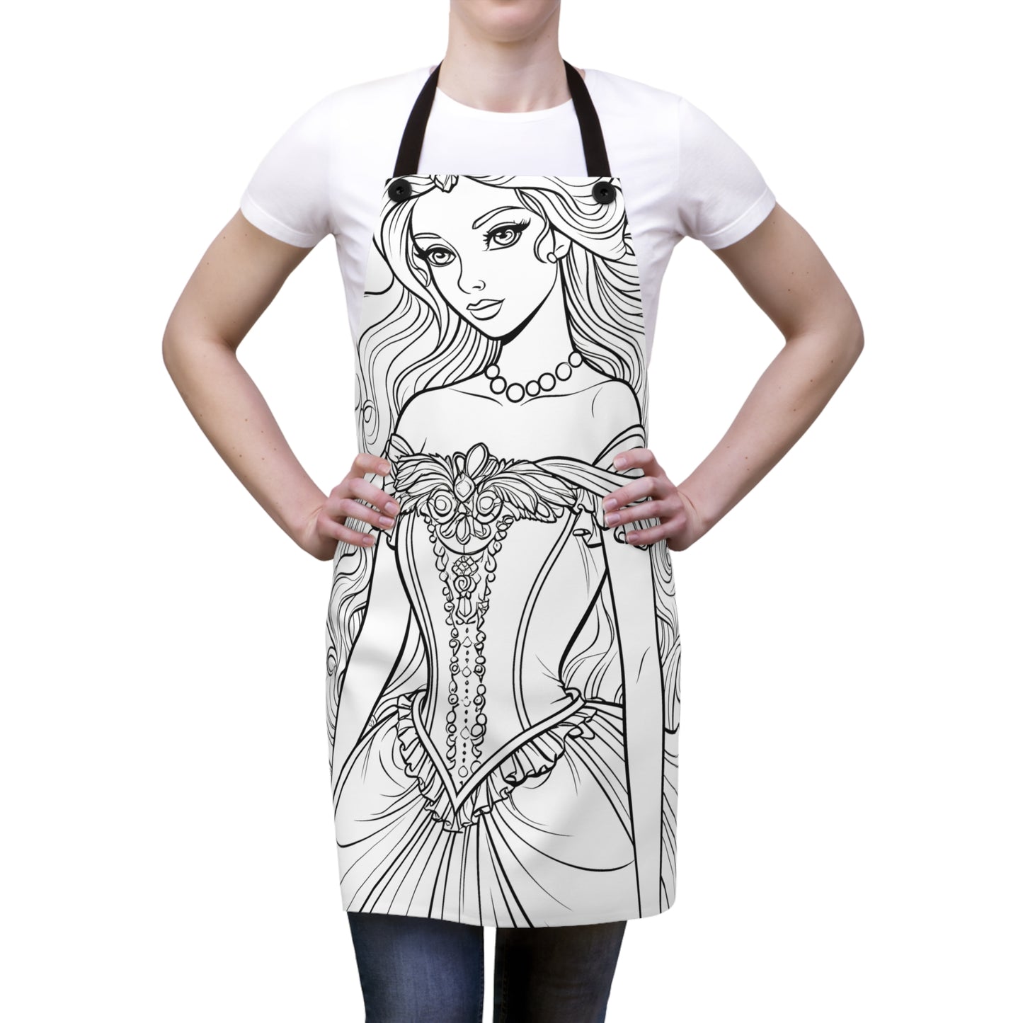 Apron Coloring Kit with 10 Fabric Markers - Elegant Princess