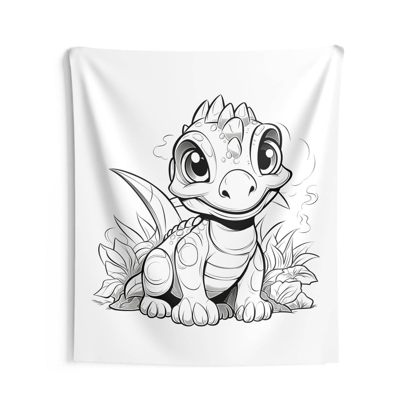 Indoor Wall Tapestries Coloring Kit with 10 Fabric Markers - Baby Dinosaur