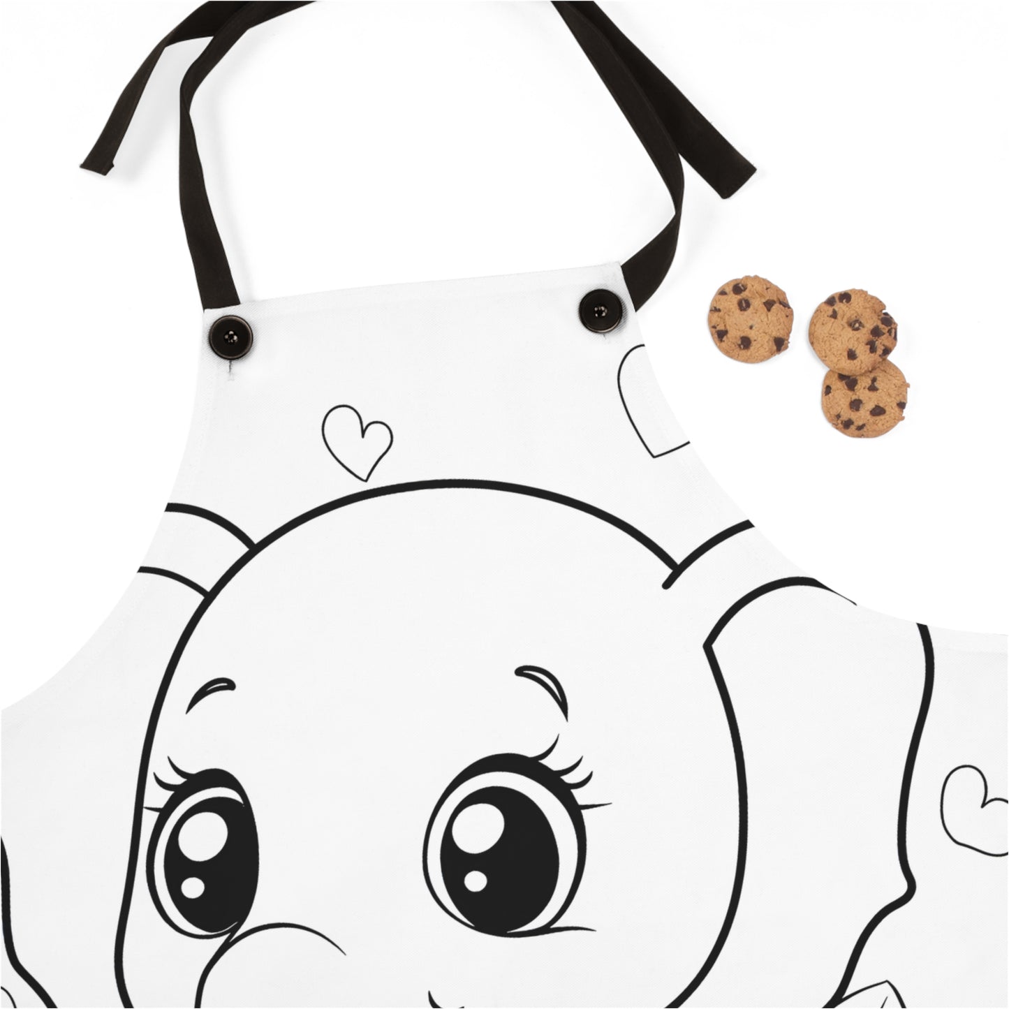 Apron Coloring Kit with 10 Fabric Markers - Cute Baby Elephant