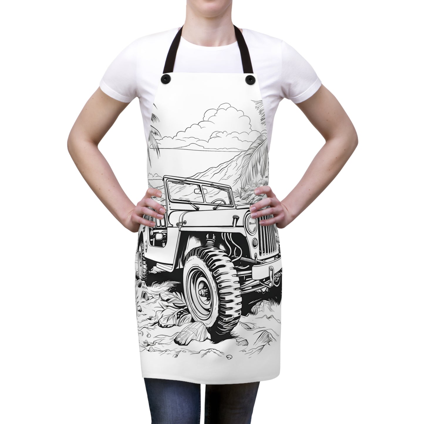 Apron Coloring Kit with 10 Fabric Markers - Jeep