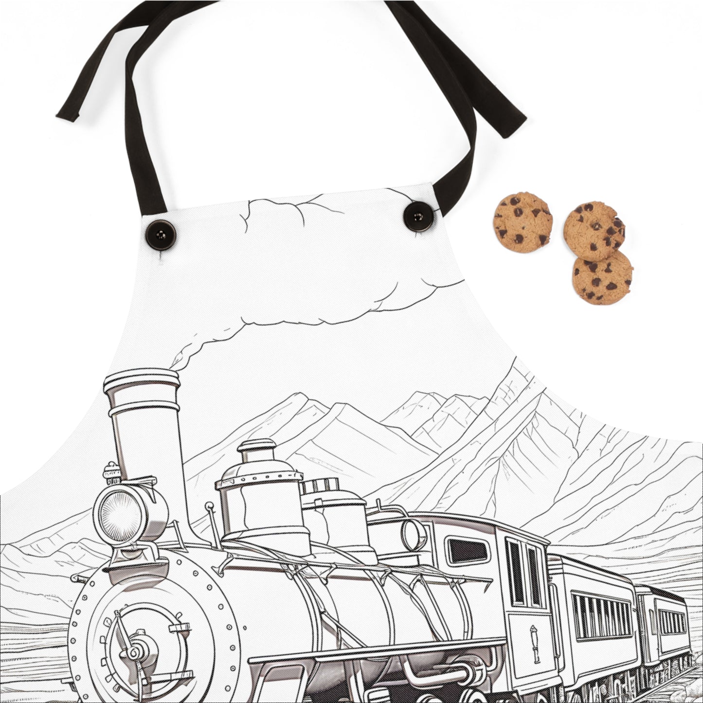 Apron Coloring Kit with 10 Fabric Markers - Steam Train