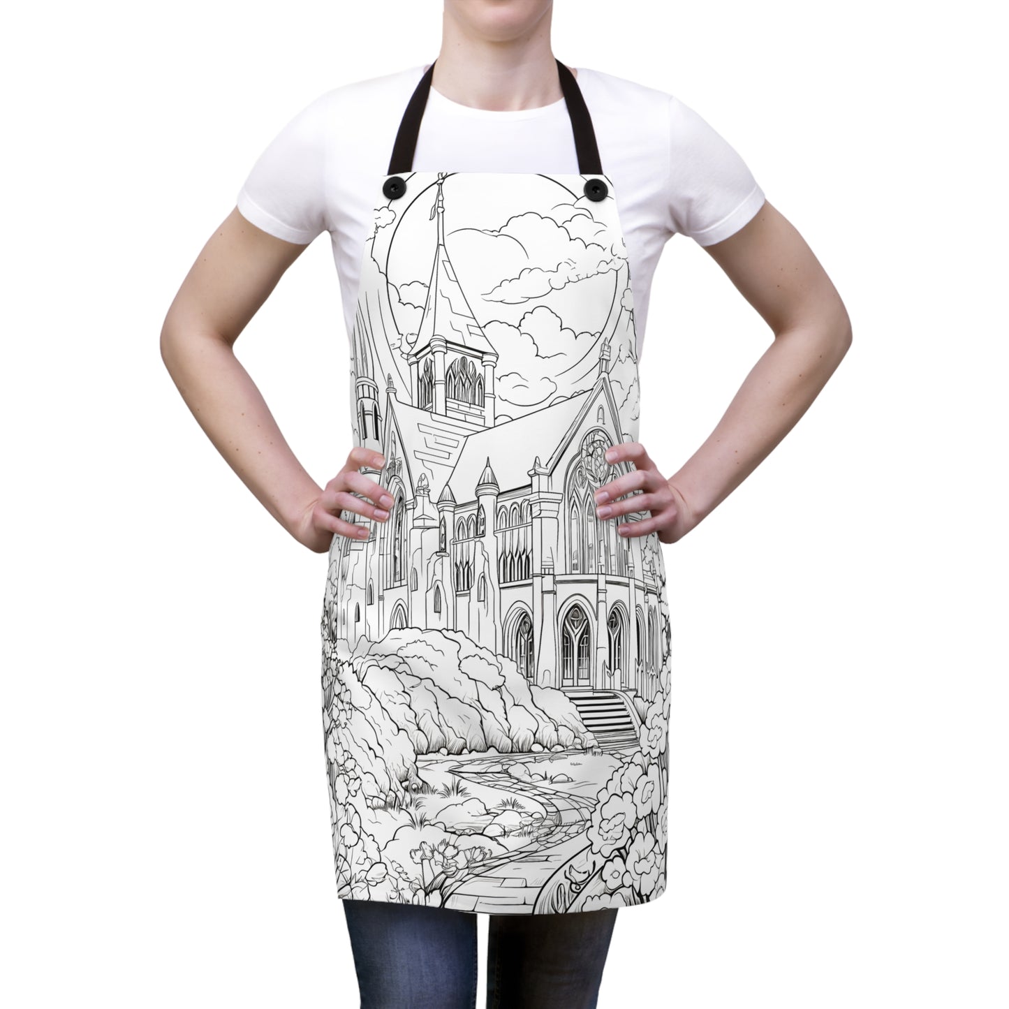 Apron Coloring Kit with 10 Fabric Markers - Cathedral