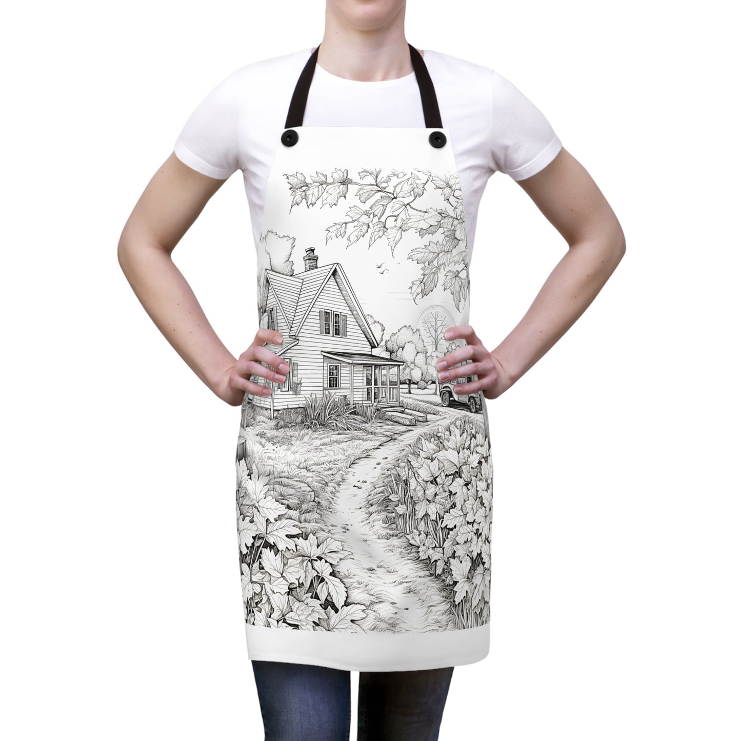 Apron Coloring Kit with 10 Fabric Markers - Country House