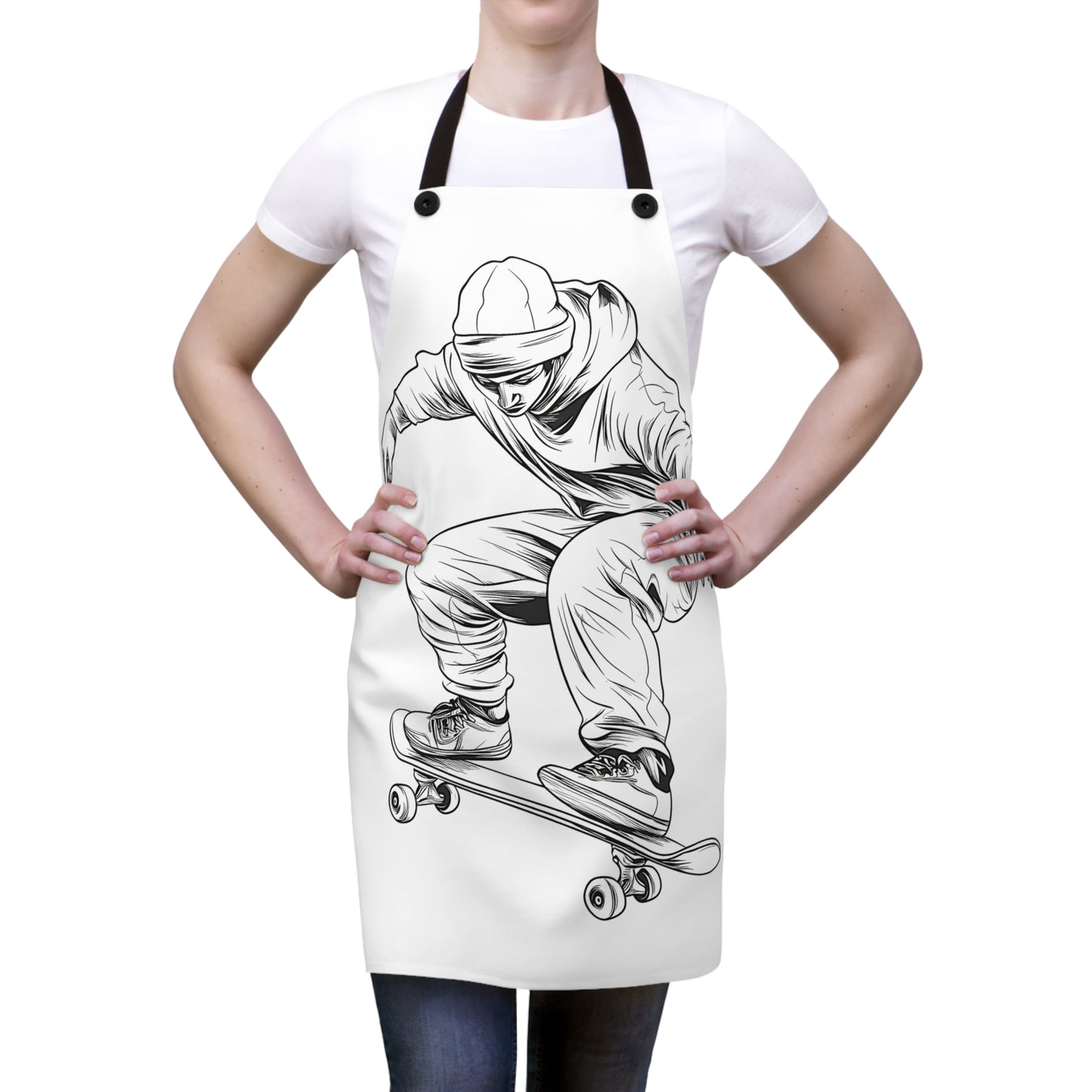 Apron Coloring Kit with 10 Fabric Markers - Skateboarder