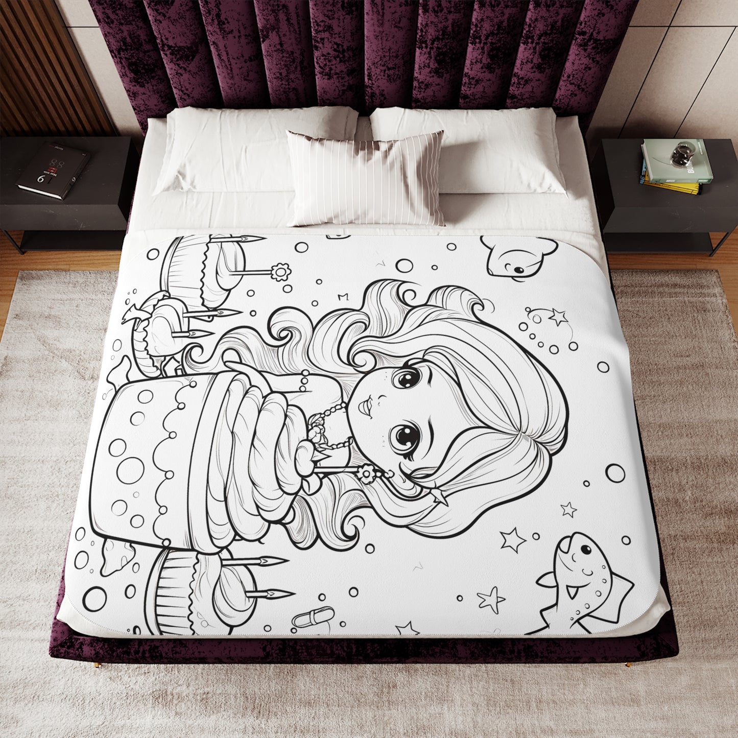 Blanket Coloring Kit with 10 Fabric Markers - Underwater Birthday