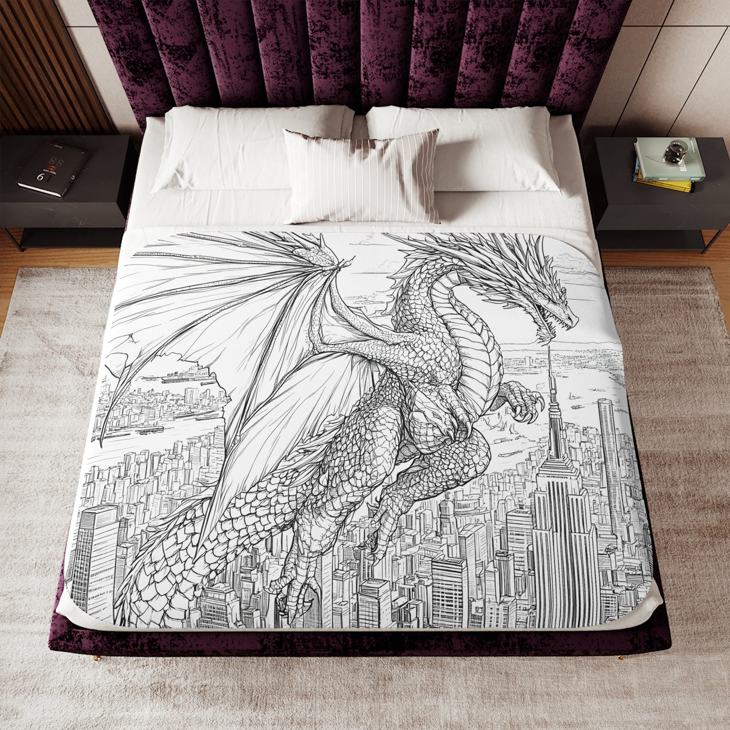 Blanket Coloring Kit with 10 Fabric Markers - Dragon