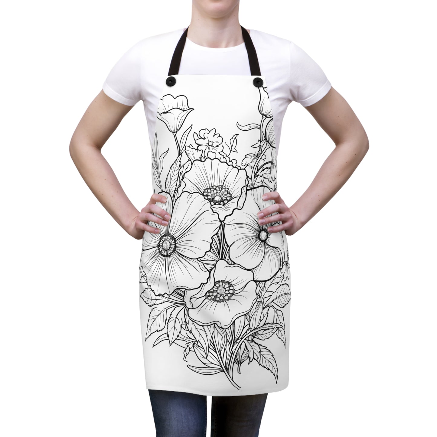 Apron Coloring Kit with 10 Fabric Markers - Bouquet