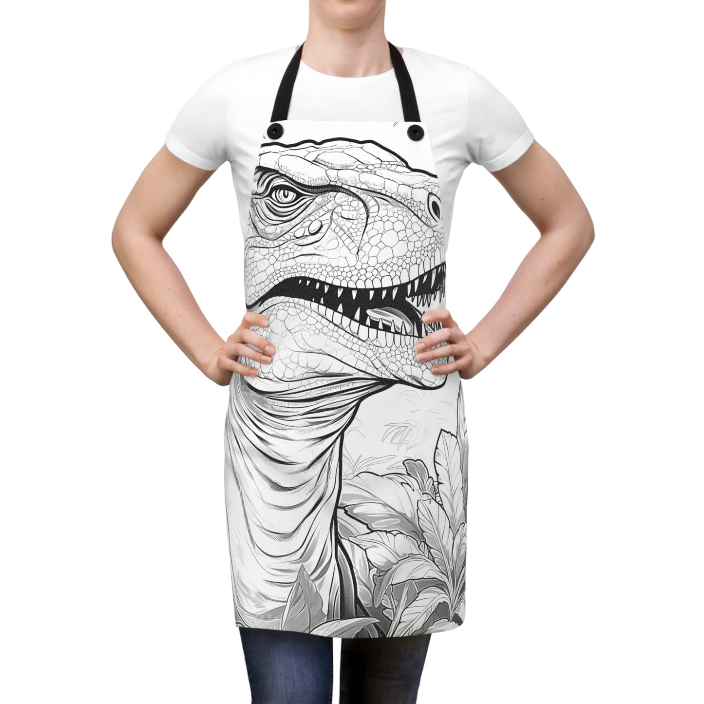 Apron Coloring Kit with 10 Fabric Markers - T-Rex