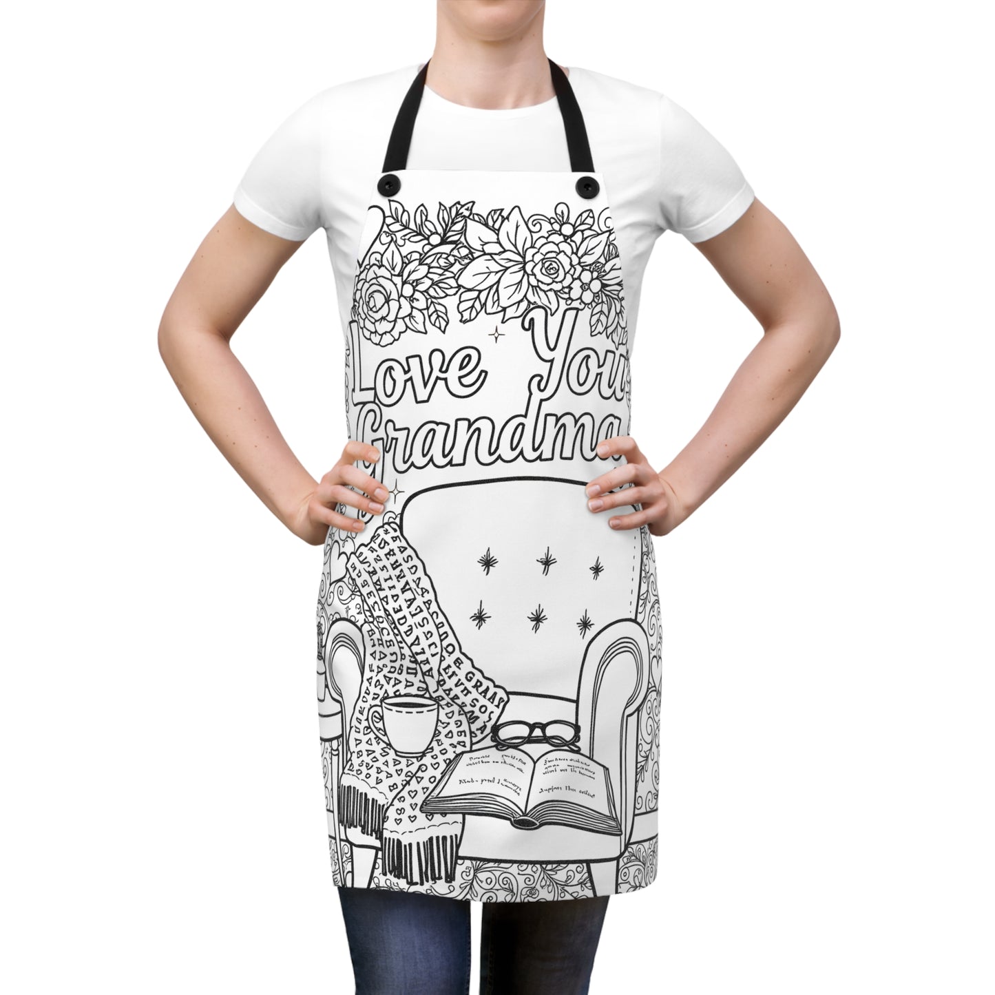 Apron Coloring Kit with 10 Fabric Markers - Grandma