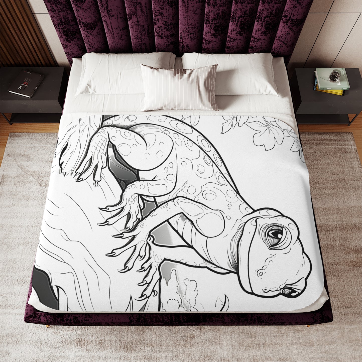 Blanket Coloring Kit with 10 Fabric Markers - Lizard