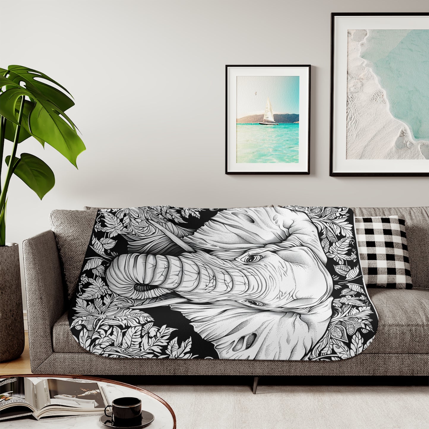 Blanket Coloring Kit with 10 Fabric Markers - Elephant