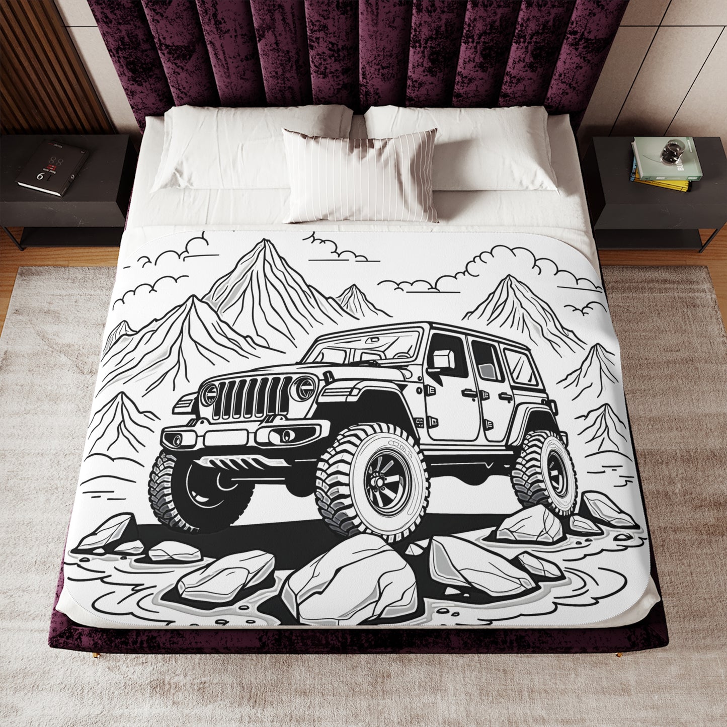 Blanket Coloring Kit with 10 Fabric Markers - Jeep