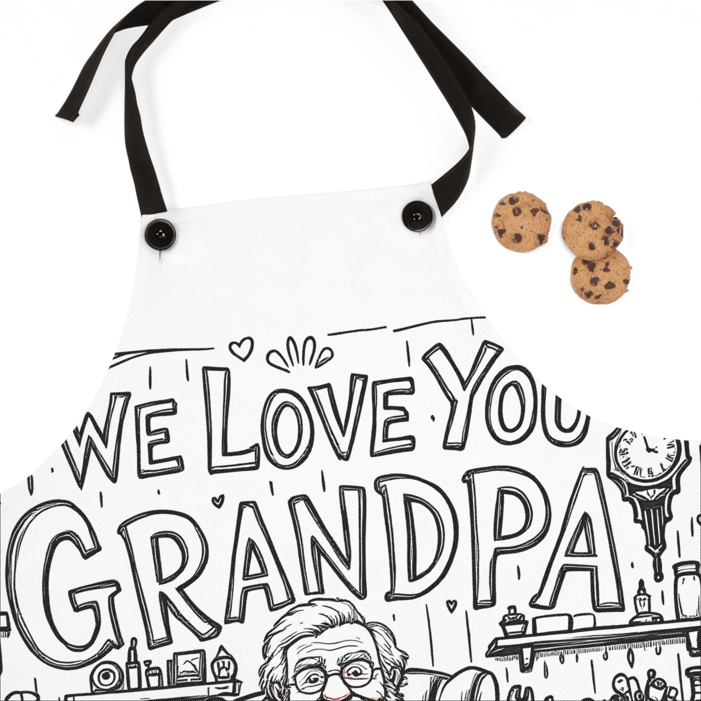 Apron Coloring Kit with 10 Fabric Markers - Grandpa