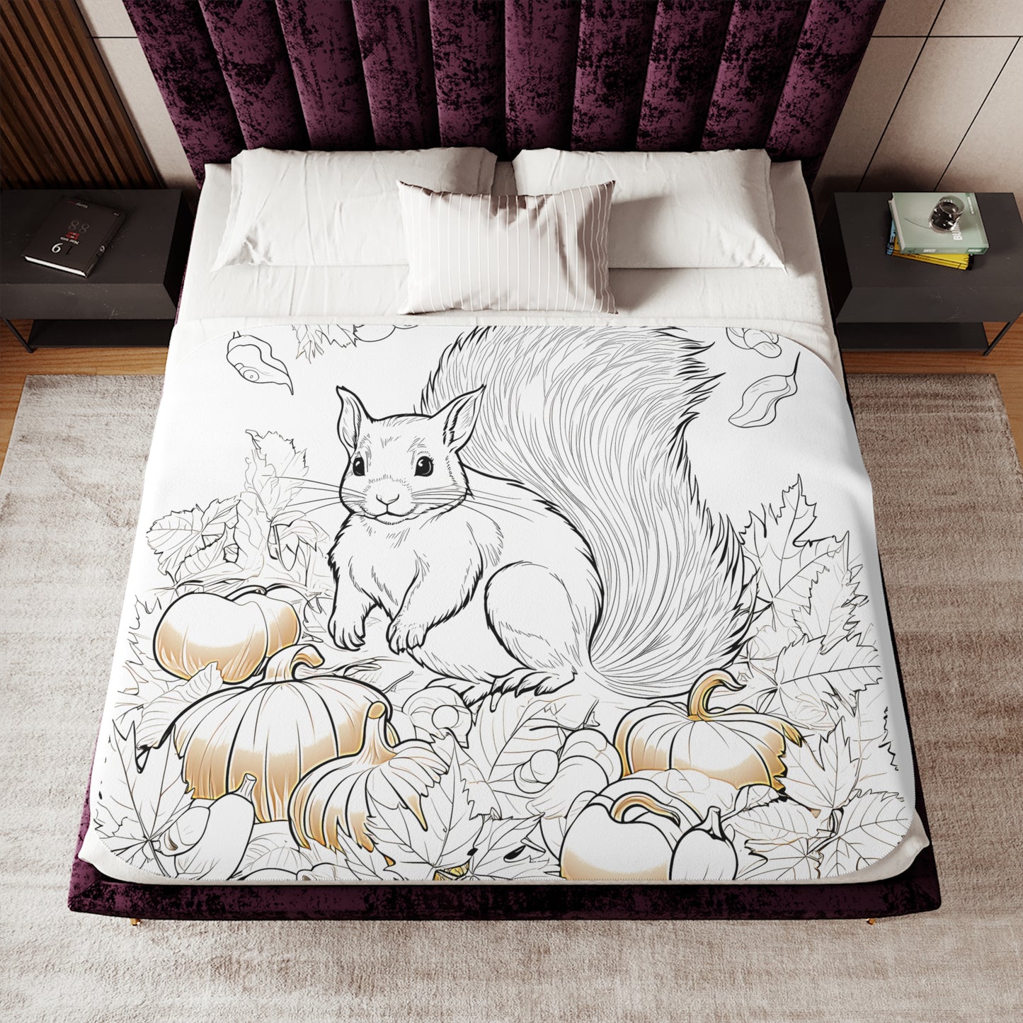 Blanket Coloring Kit with 10 Fabric Markers - Squirrel