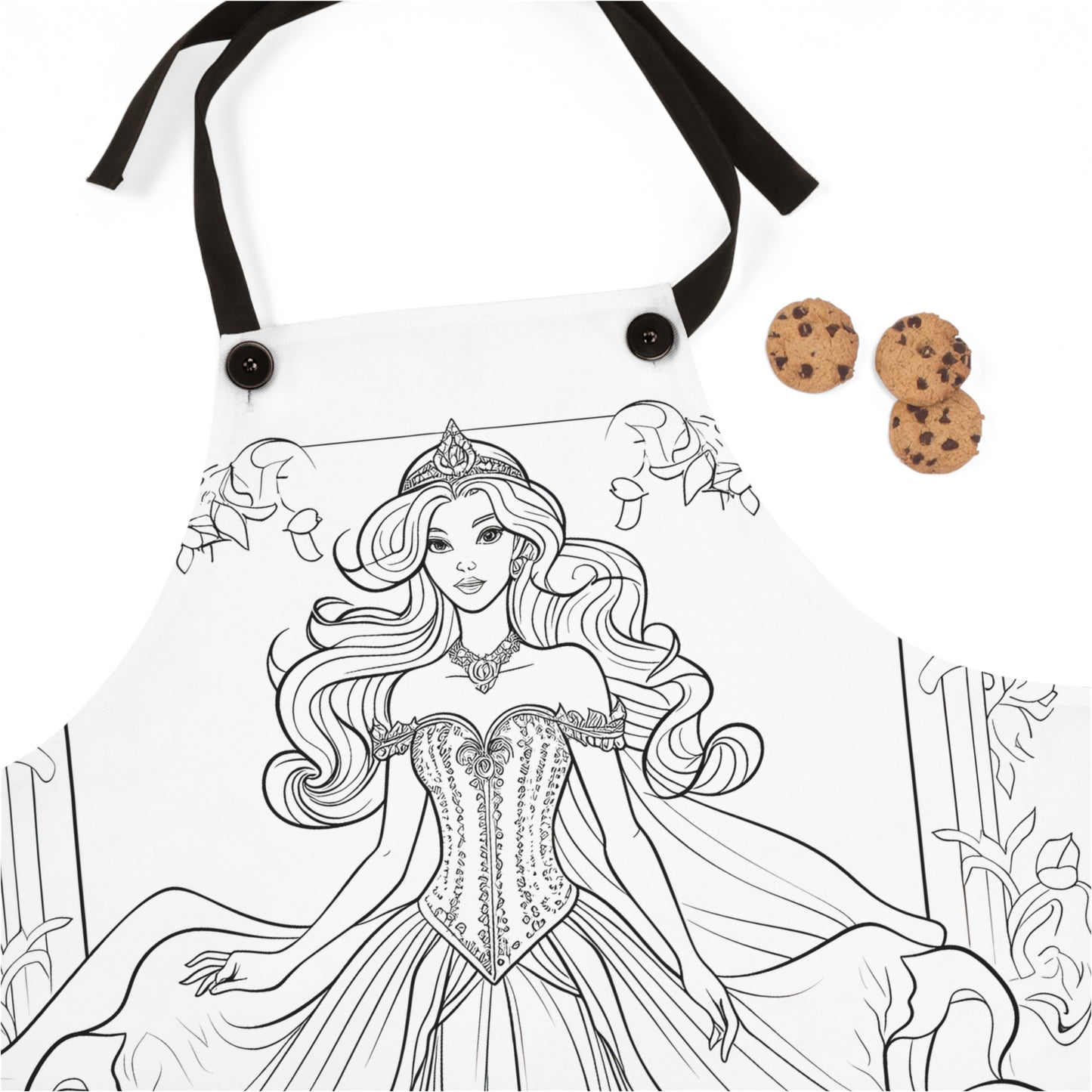 Apron Coloring Kit with 10 Fabric Markers - Elegant Princess