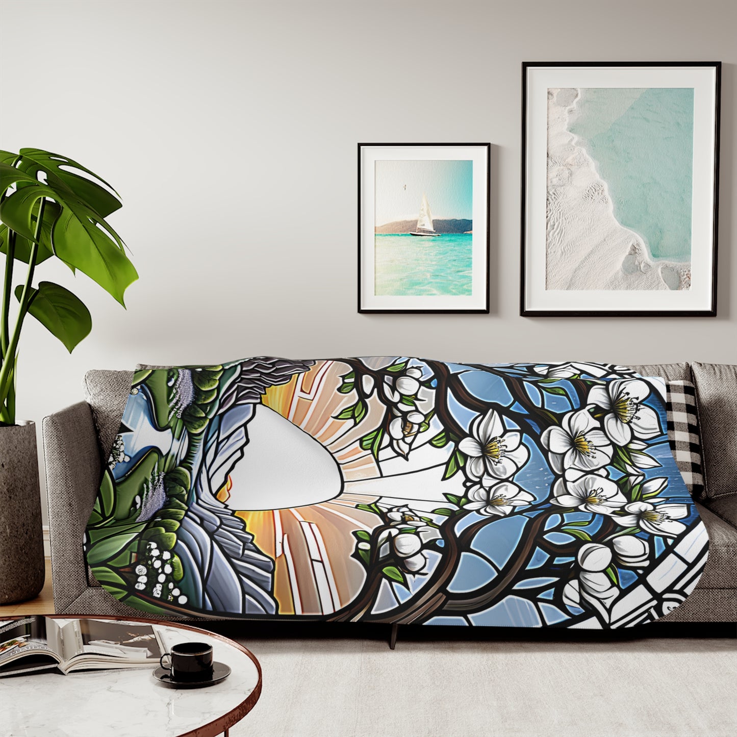 Blanket Colorful Graphic Design - Blooming Landscape