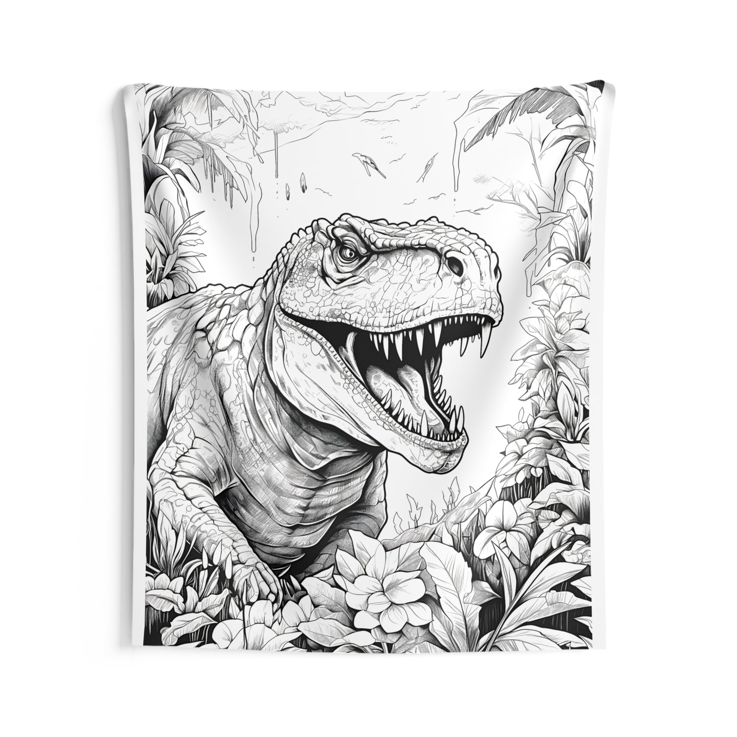 Indoor Wall Tapestries Coloring Kit with 10 Fabric Markers - Tyrannosaurus Rex