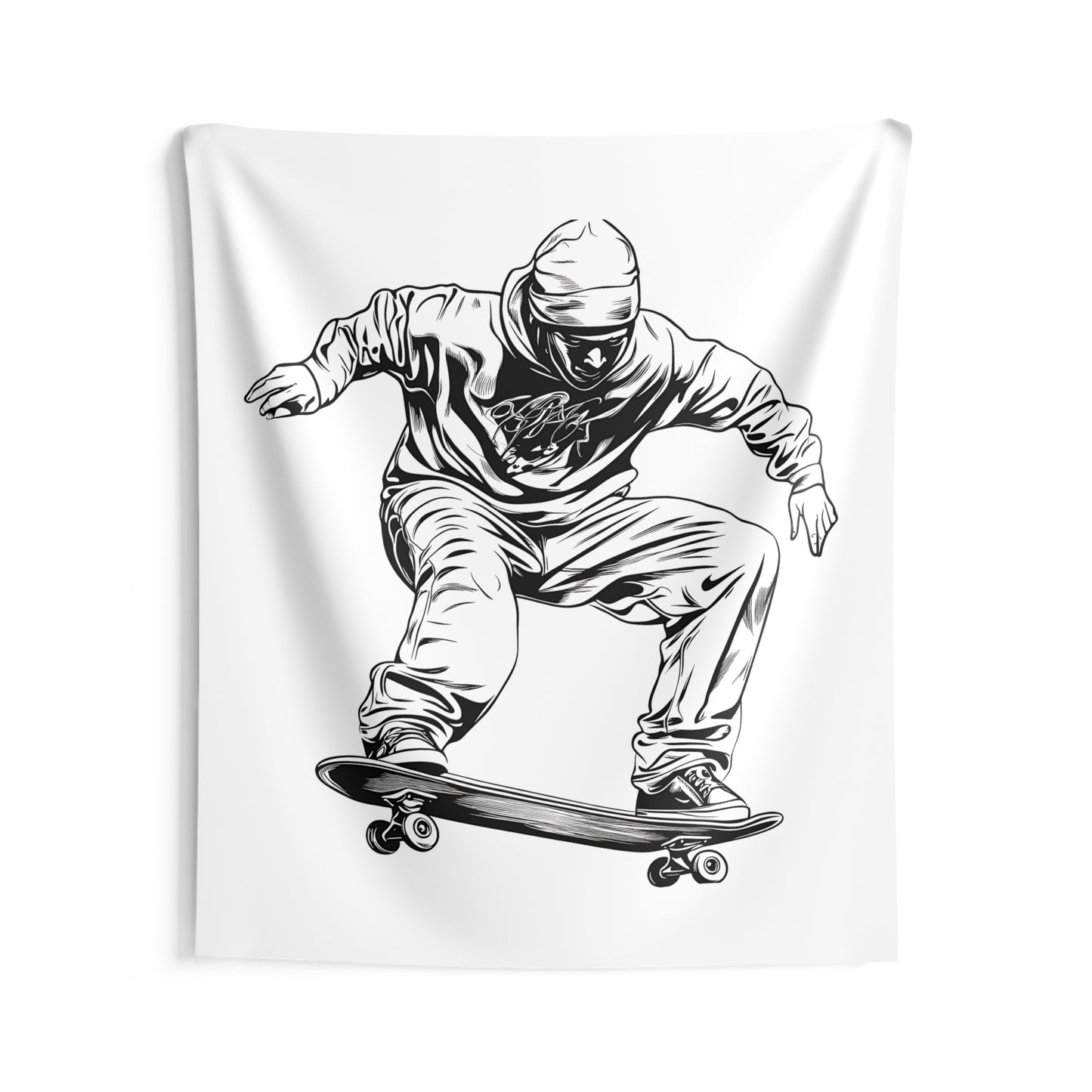 Indoor Wall Tapestries Coloring Kit with 10 Fabric Markers - Skateboarding