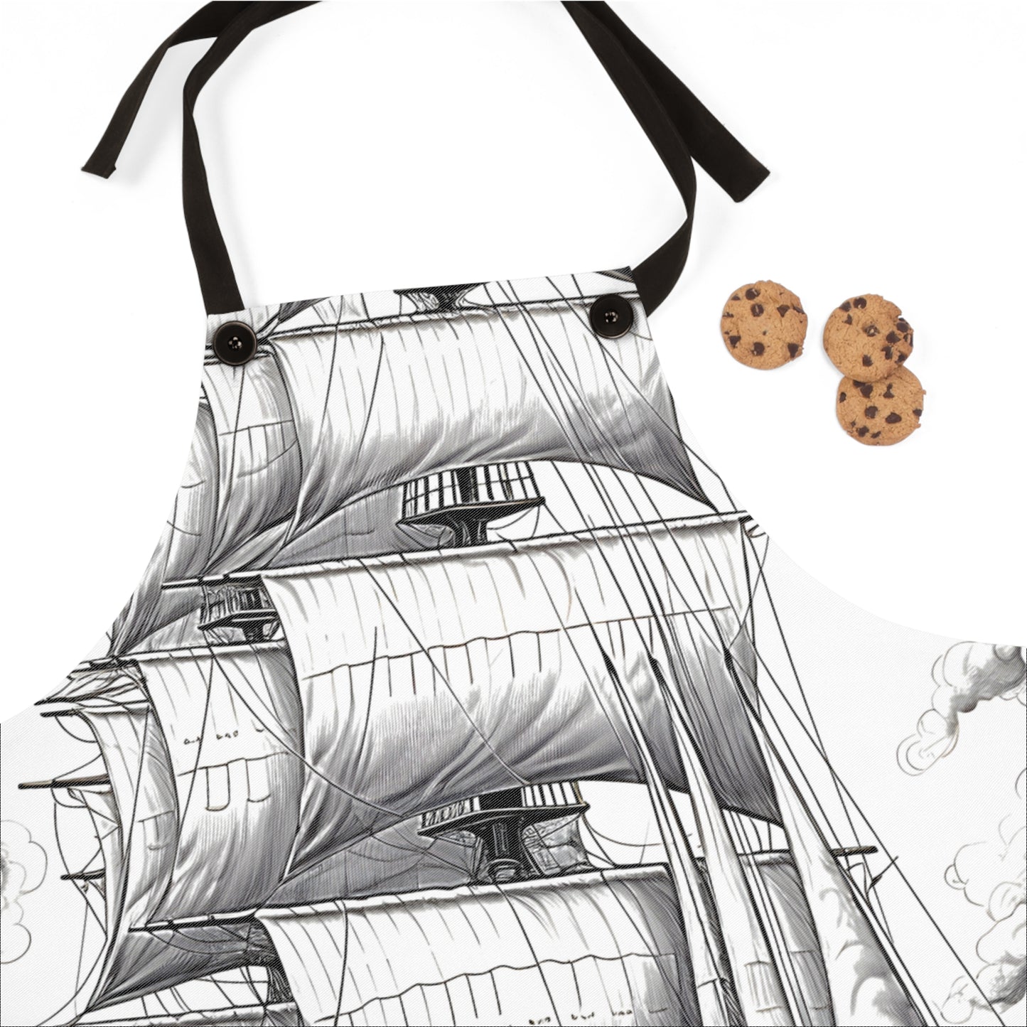 Apron Coloring Kit with 10 Fabric Markers - Tall Ship