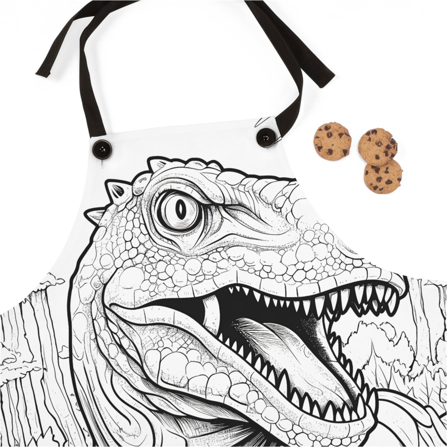 Apron Coloring Kit with 10 Fabric Markers - Tyrannosaurus Rex