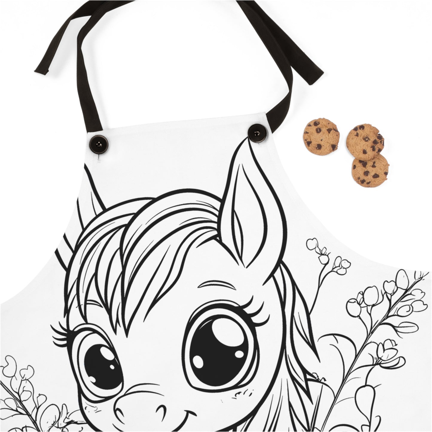 Apron Coloring Kit with 10 Fabric Markers - Cute Pony