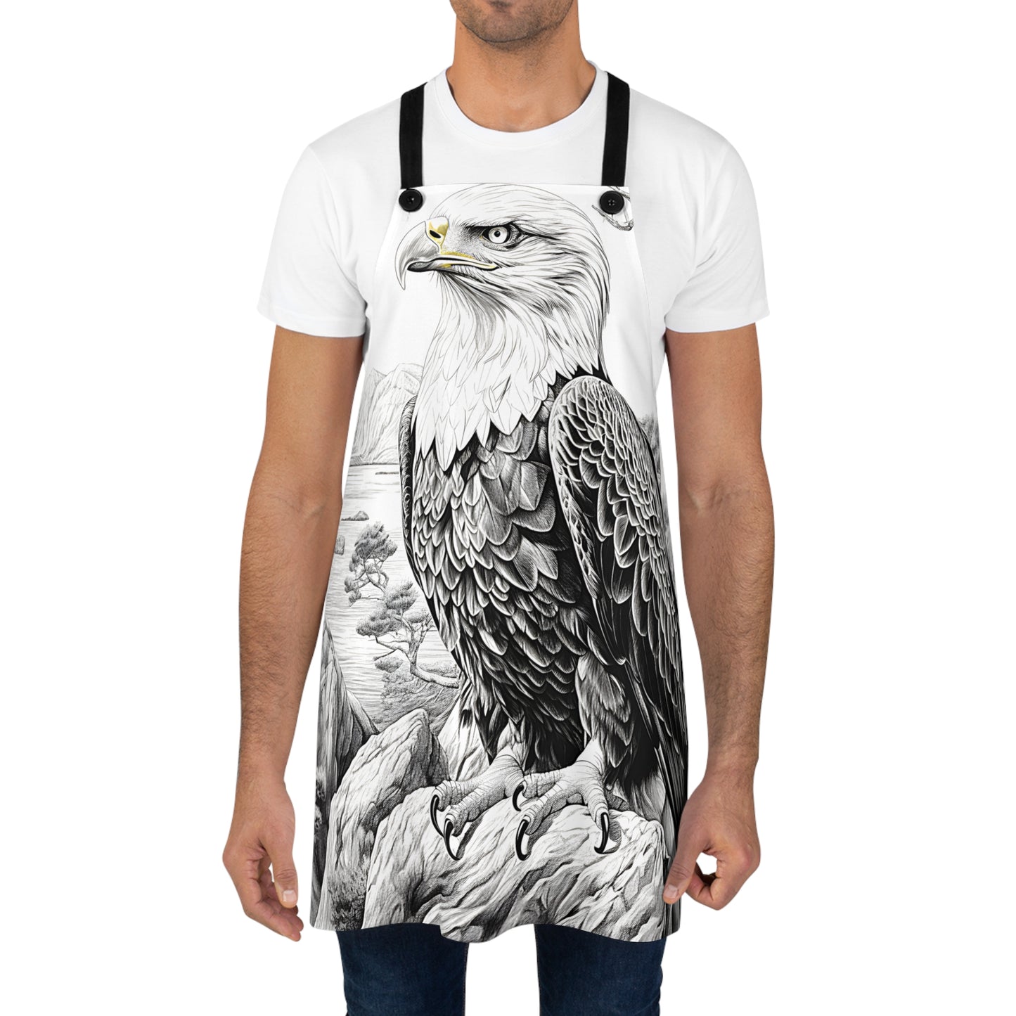 Apron Coloring Kit with 10 Fabric Markers - Bald Eagle