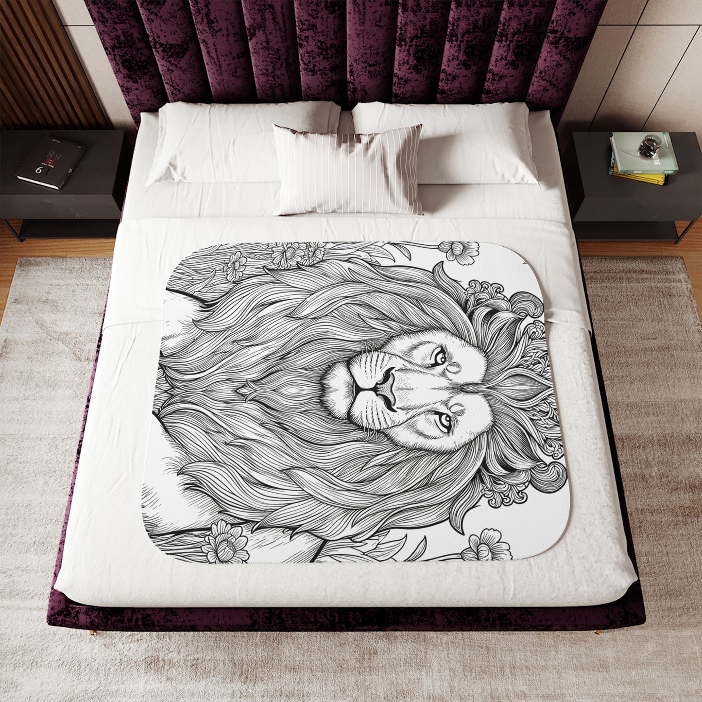 Blanket Coloring Kit with 10 Fabric Markers - Majestic Lion