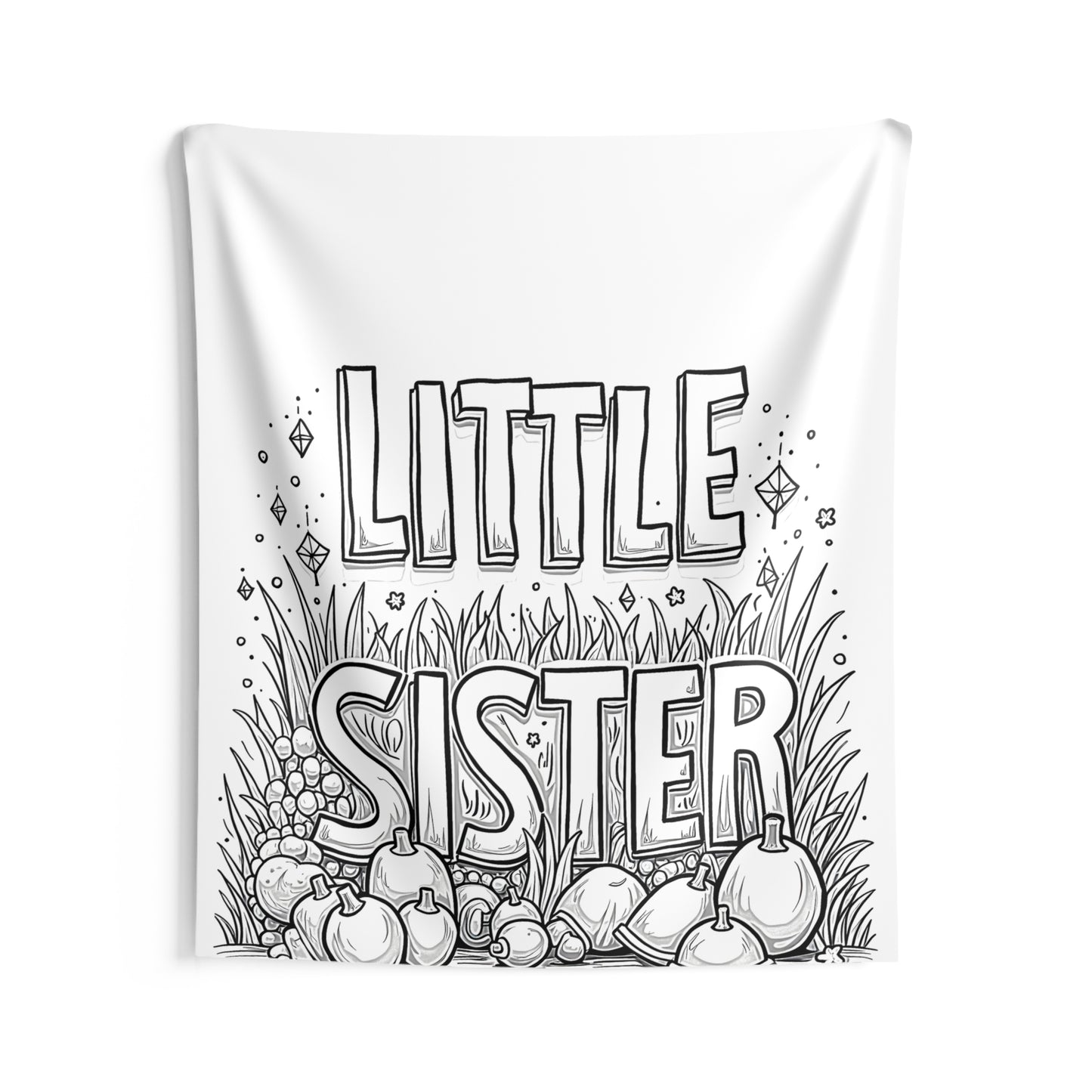 Indoor Wall Tapestries Coloring Kit with 10 Fabric Markers - Little Sister