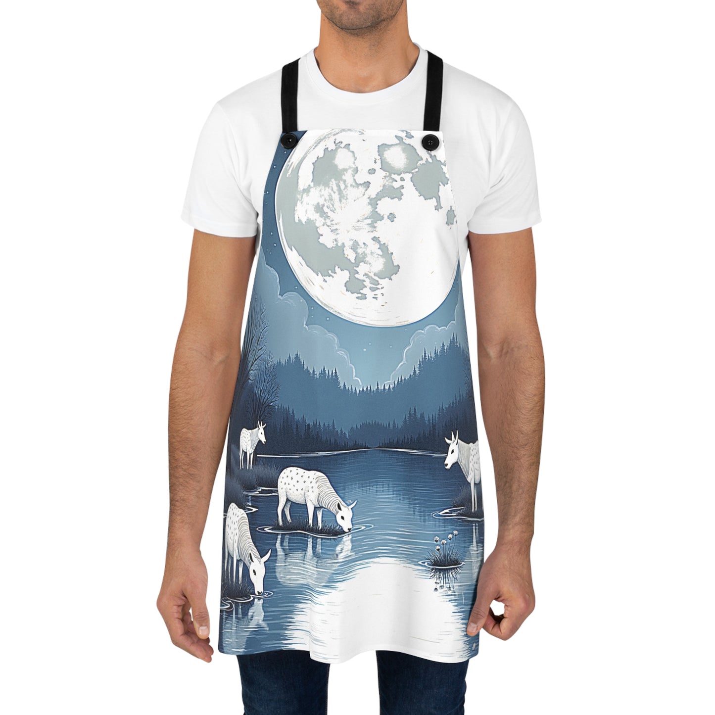 Apron Colorful Graphic Design - Moonlit River