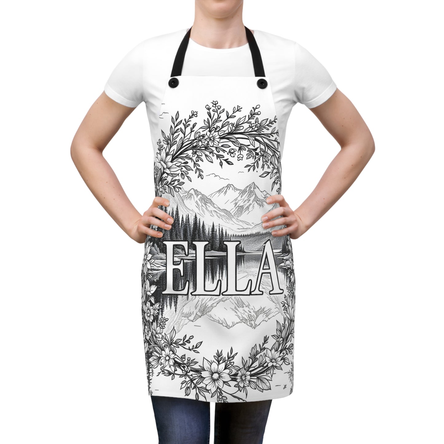 Apron Coloring Kit with 10 Fabric Markers - Floral Landscape