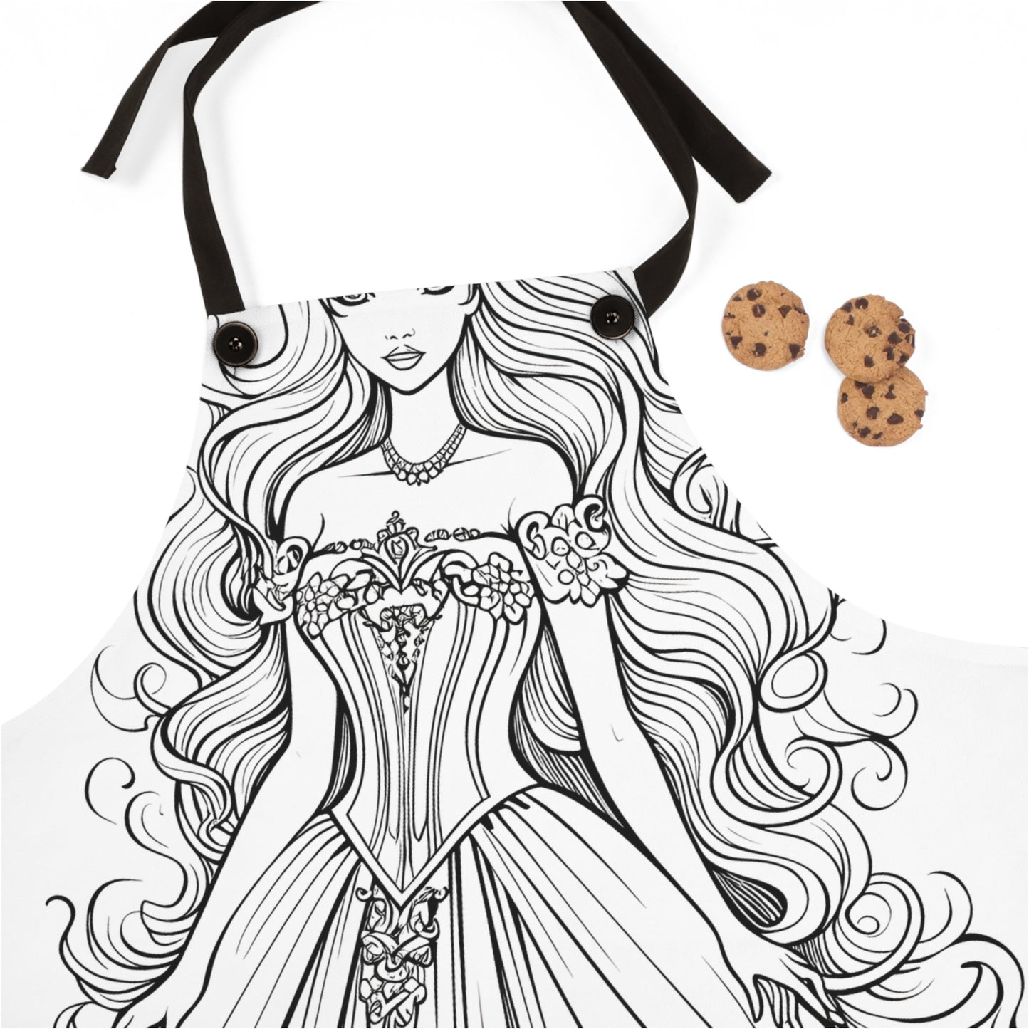Apron Coloring Kit with 10 Fabric Markers - Elegant Gown