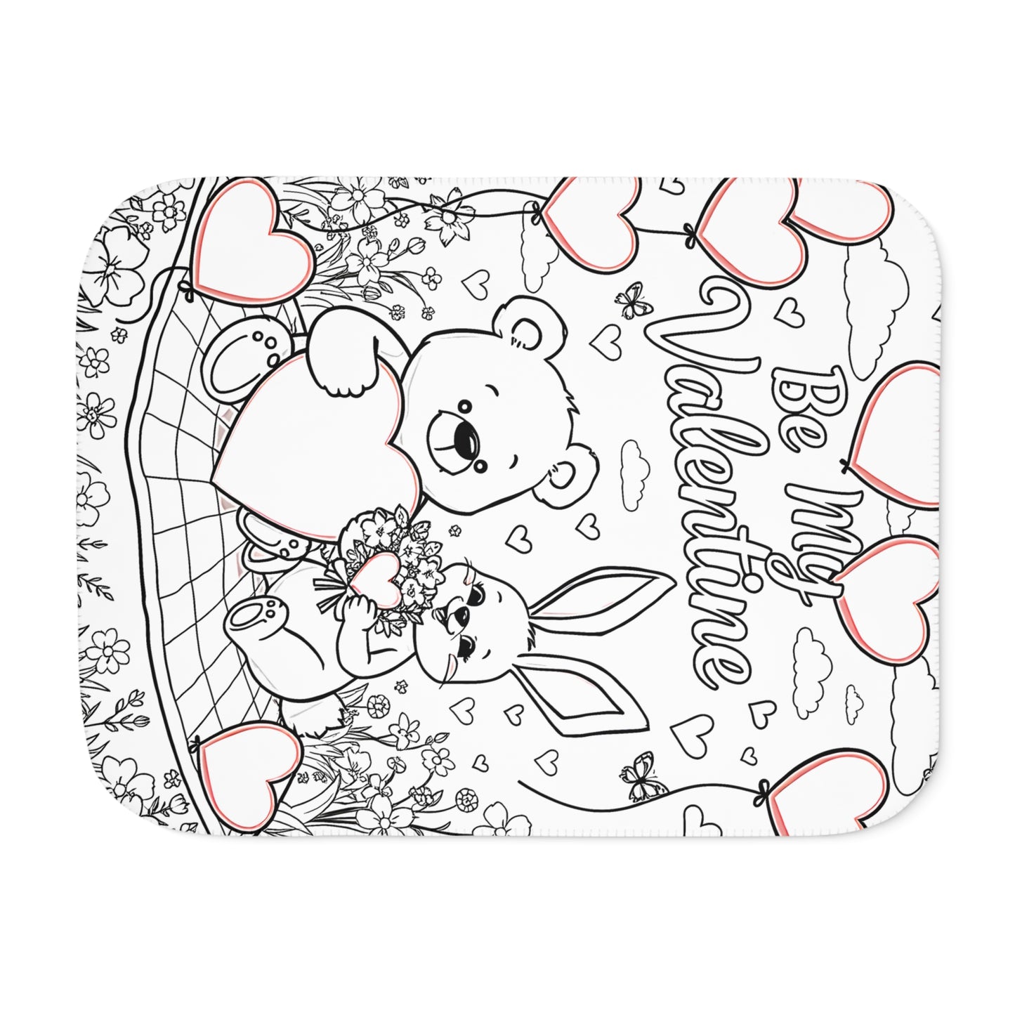 Blanket Coloring Kit with 10 Fabric Markers - Valentine's Day