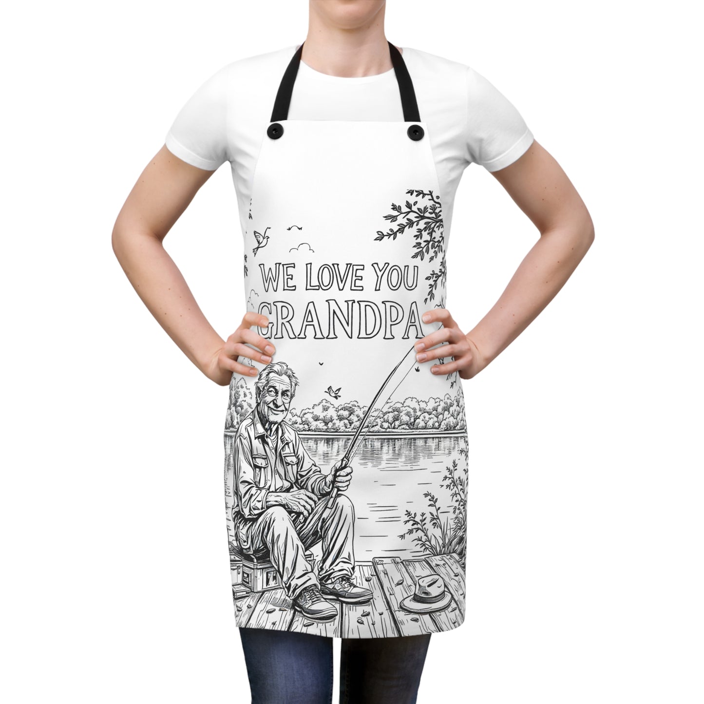 Apron Coloring Kit with 10 Fabric Markers - Grandfather