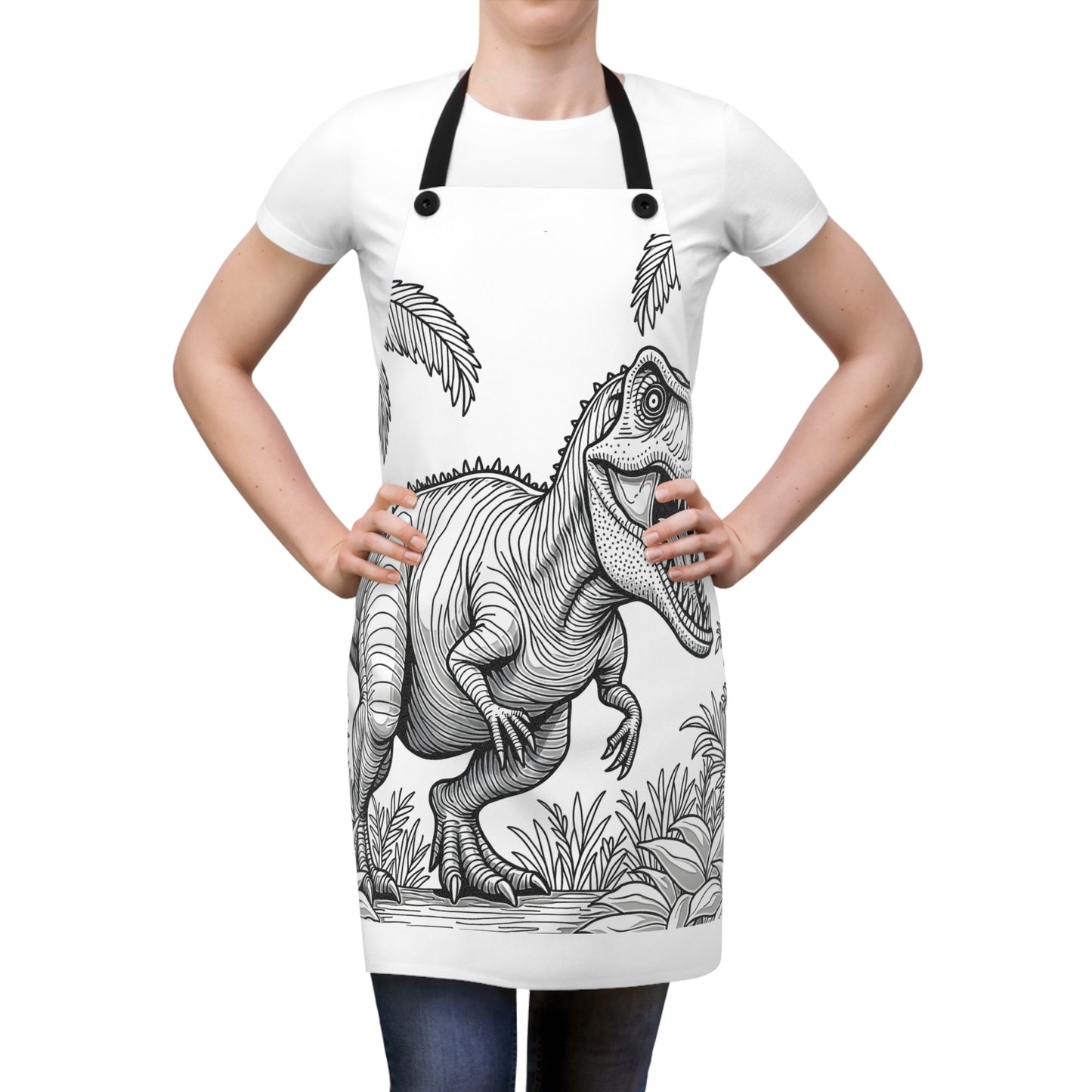 Apron Coloring Kit with 10 Fabric Markers - Tyrannosaurus Rex