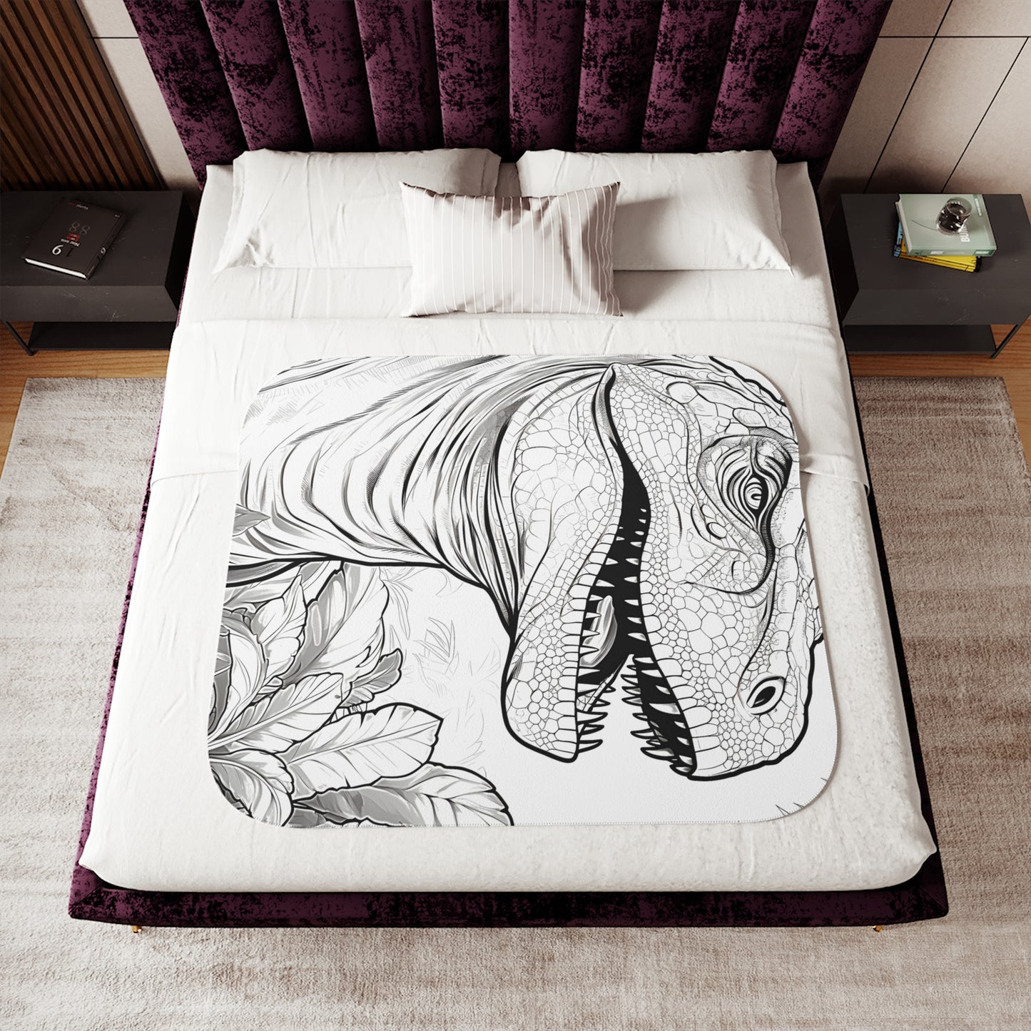 Blanket Coloring Kit with 10 Fabric Markers - T-Rex