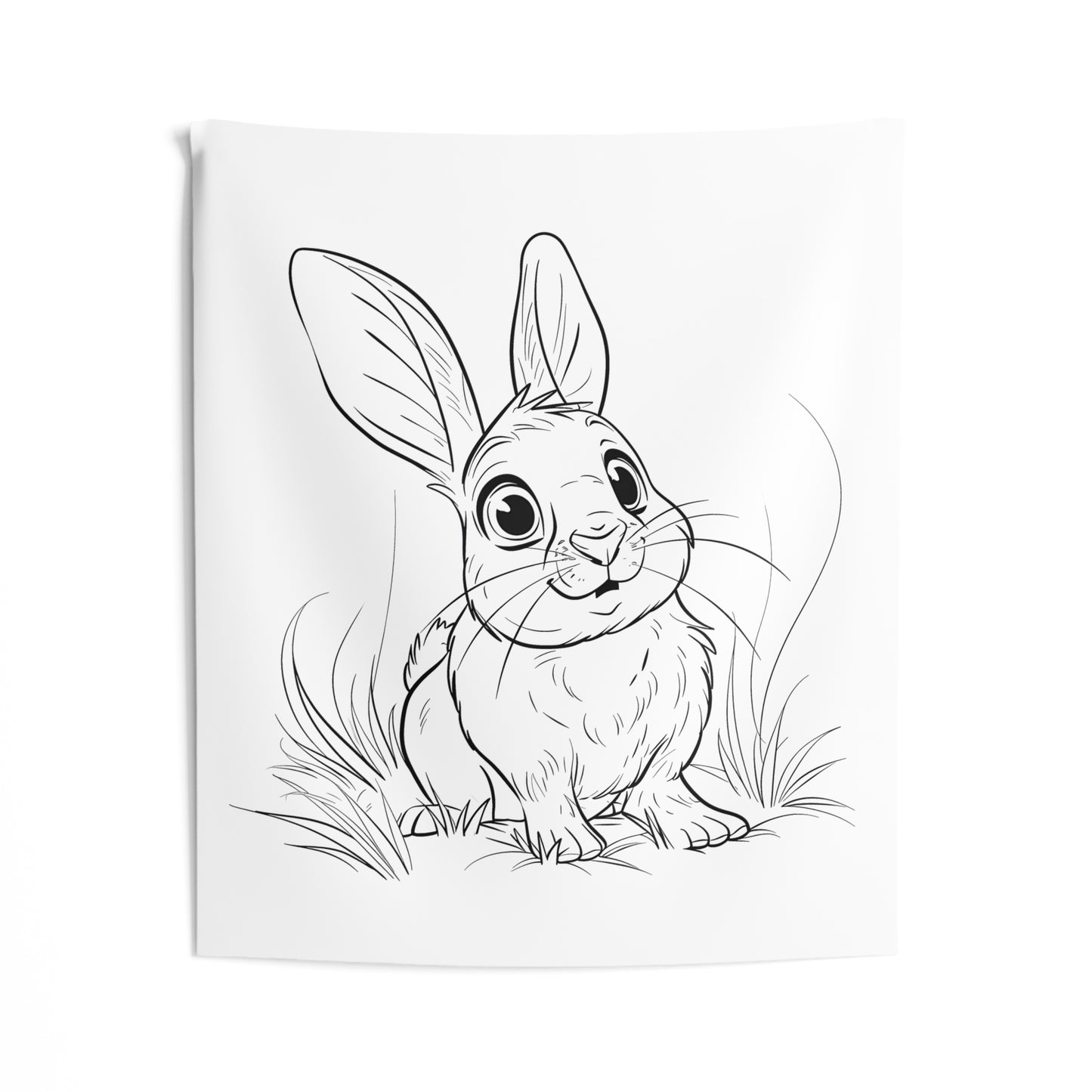 Indoor Wall Tapestries Coloring Kit with 10 Fabric Markers - Rabbit