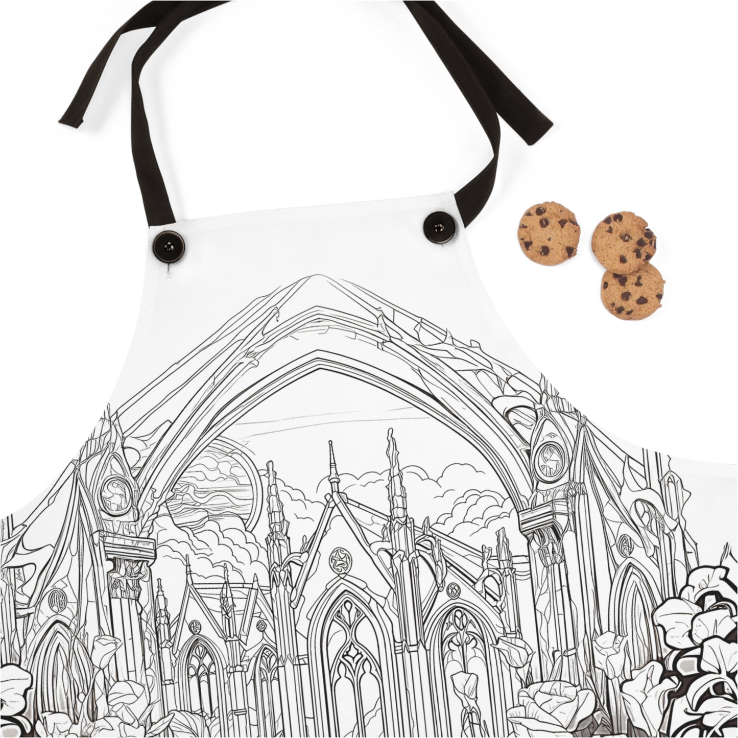 Apron Coloring Kit with 10 Fabric Markers - Gothic Cathedral