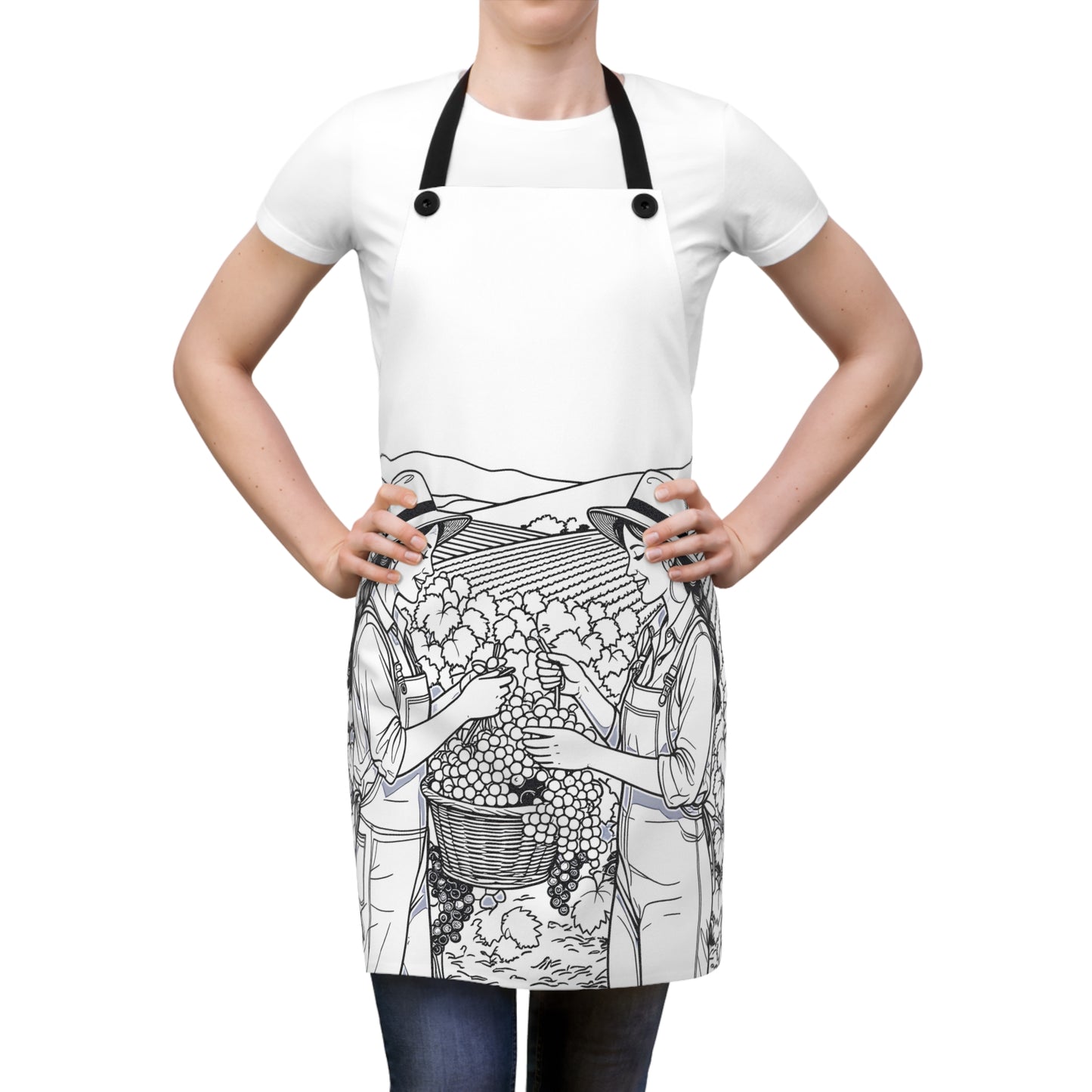 Apron Coloring Kit with 10 Fabric Markers - Grape Harvest