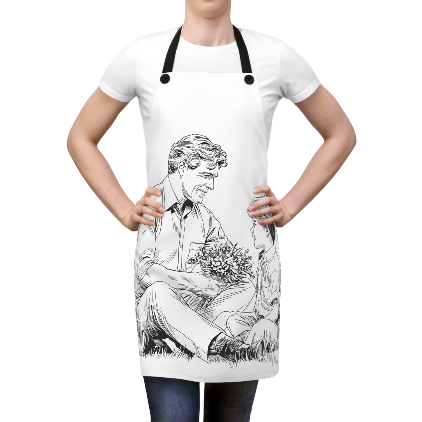 Apron Coloring Kit with 10 Fabric Markers - Father and Son