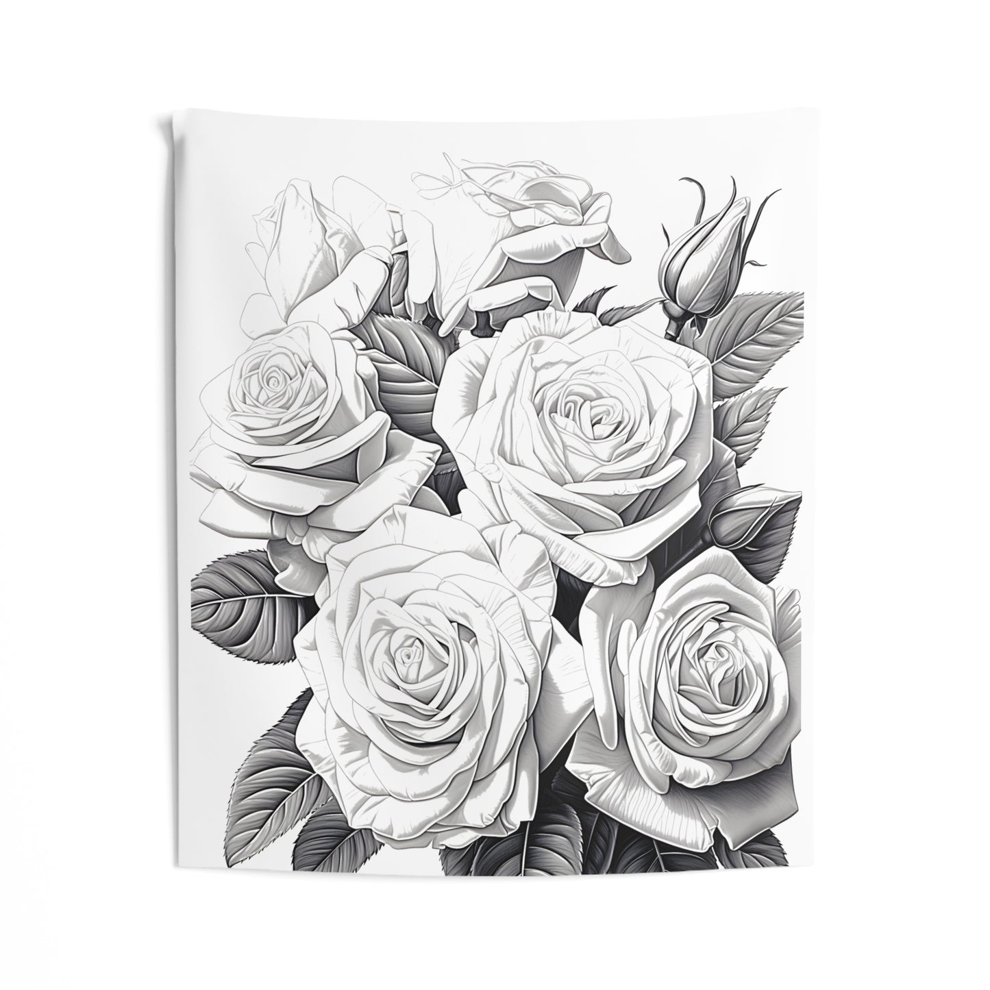 Indoor Wall Tapestries Coloring Kit with 10 Fabric Markers - Roses