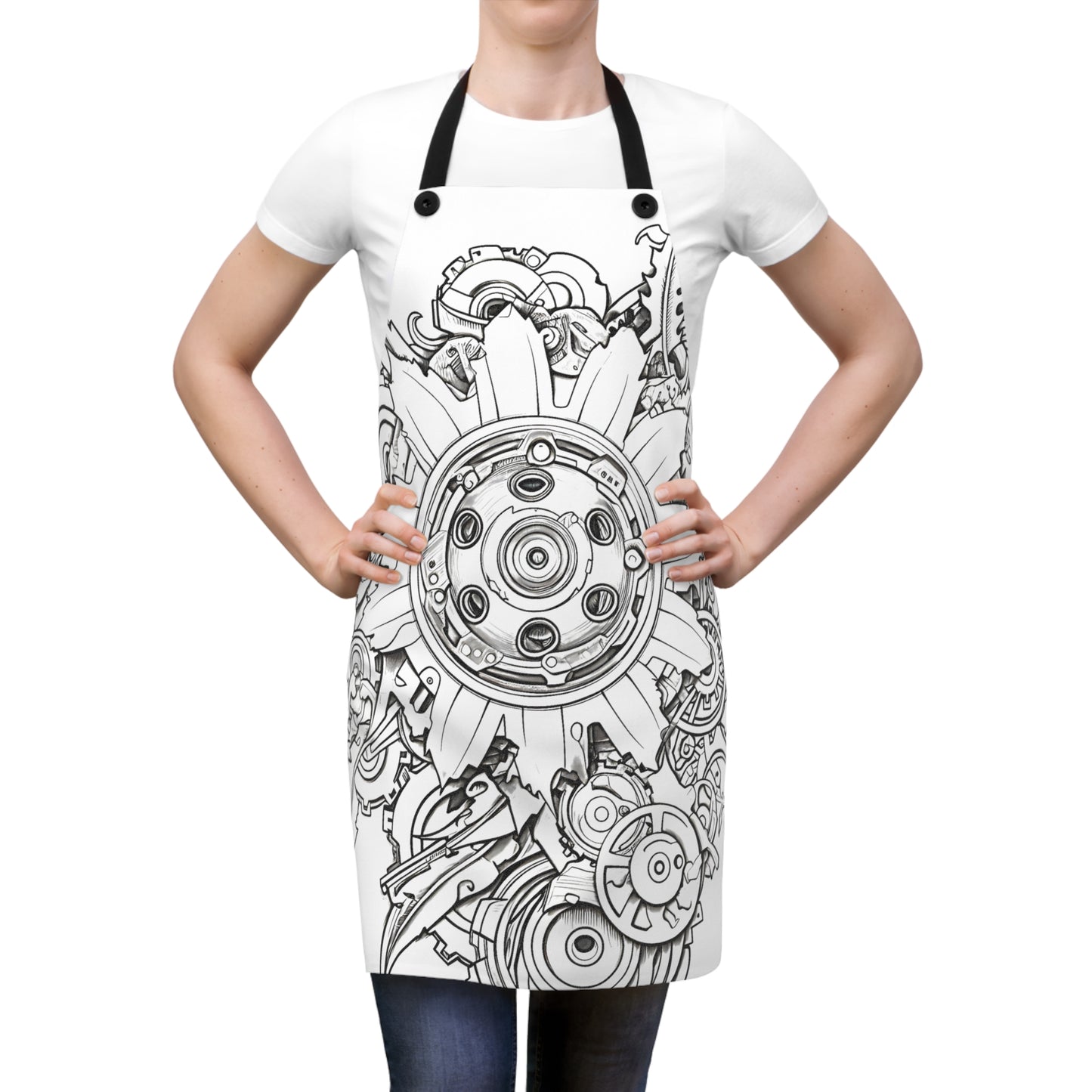 Apron Coloring Kit with 10 Fabric Markers - Mechanical Art