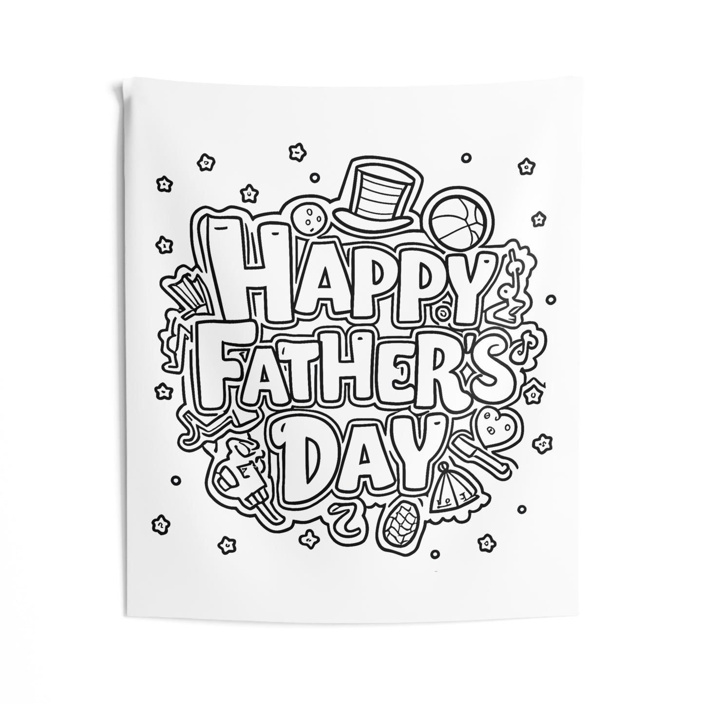 Indoor Wall Tapestries Coloring Kit with 10 Fabric Markers - Father's Day
