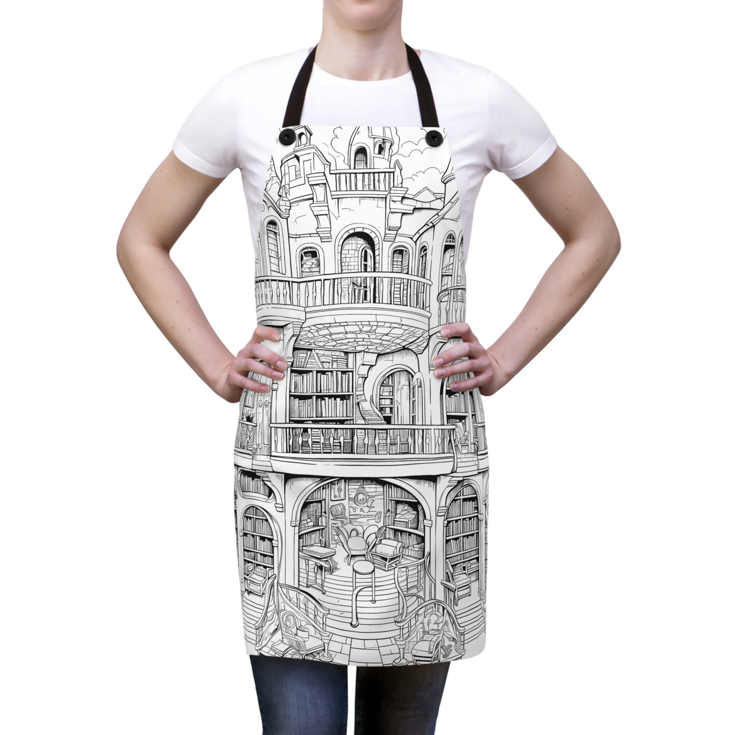 Apron Coloring Kit with 10 Fabric Markers - Fantasy Library House